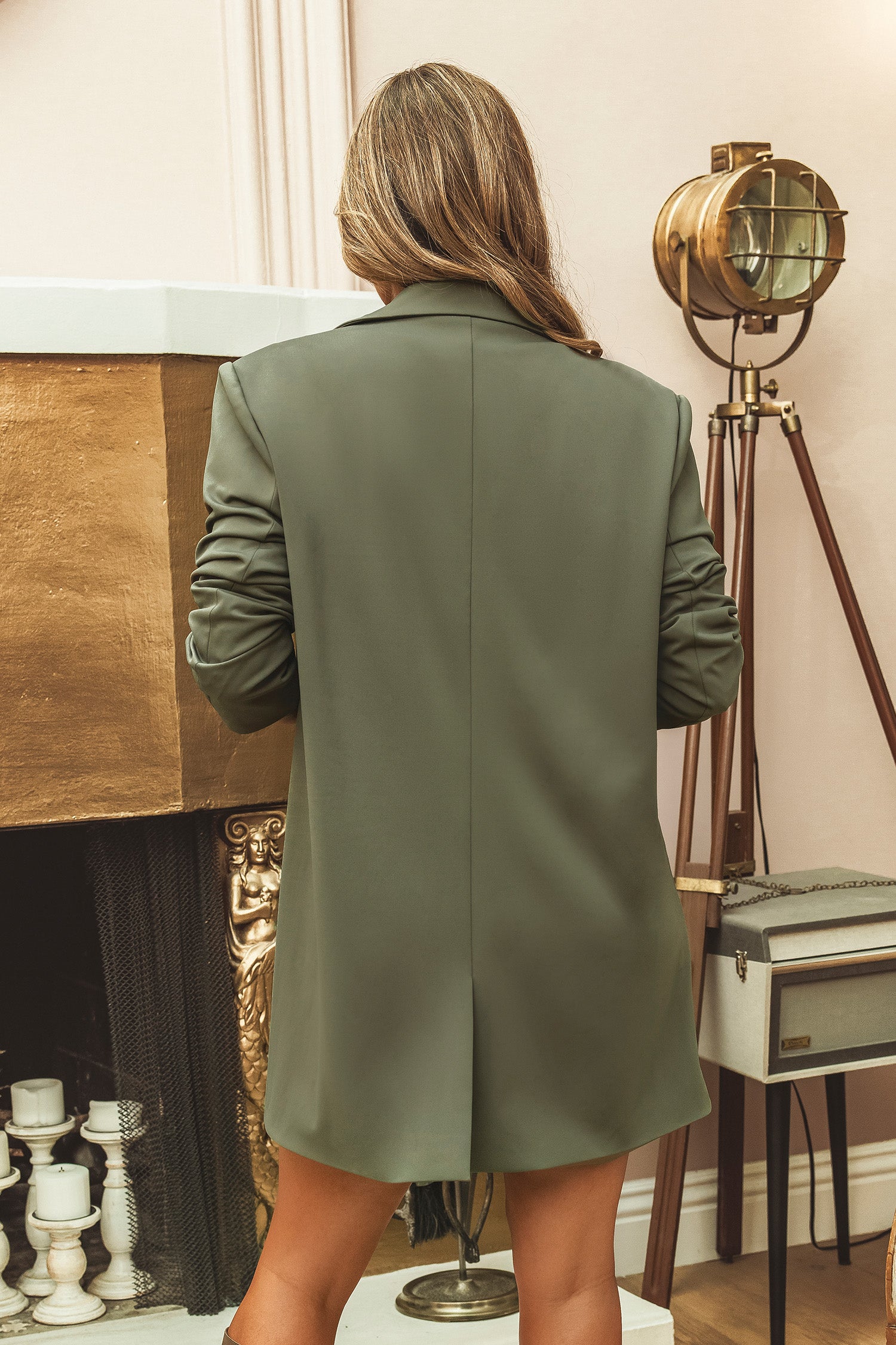Olive Grüner Longline-Blazer