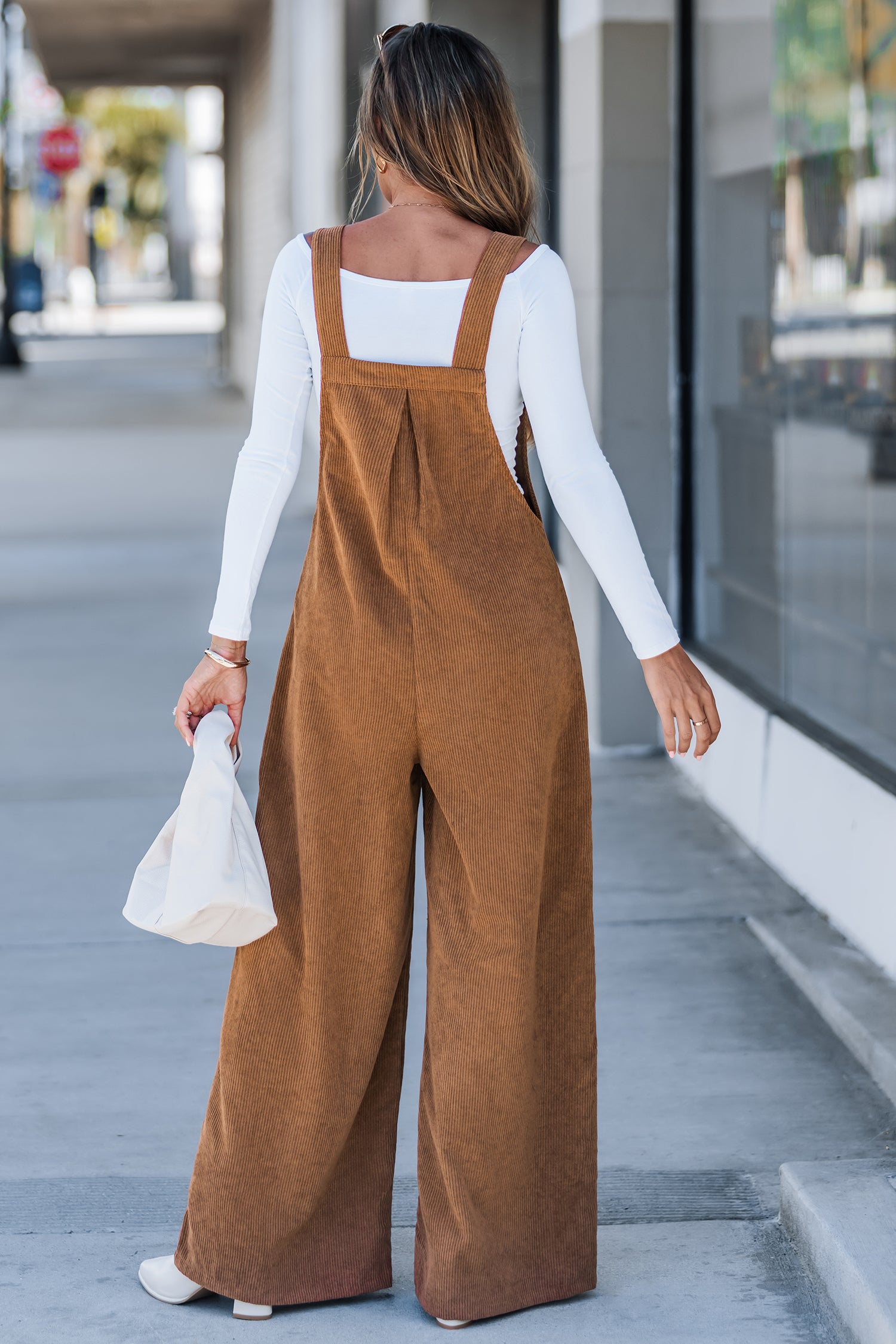 Brauner Ärmelloser Quadratischer Ausschnitt Jumpsuit