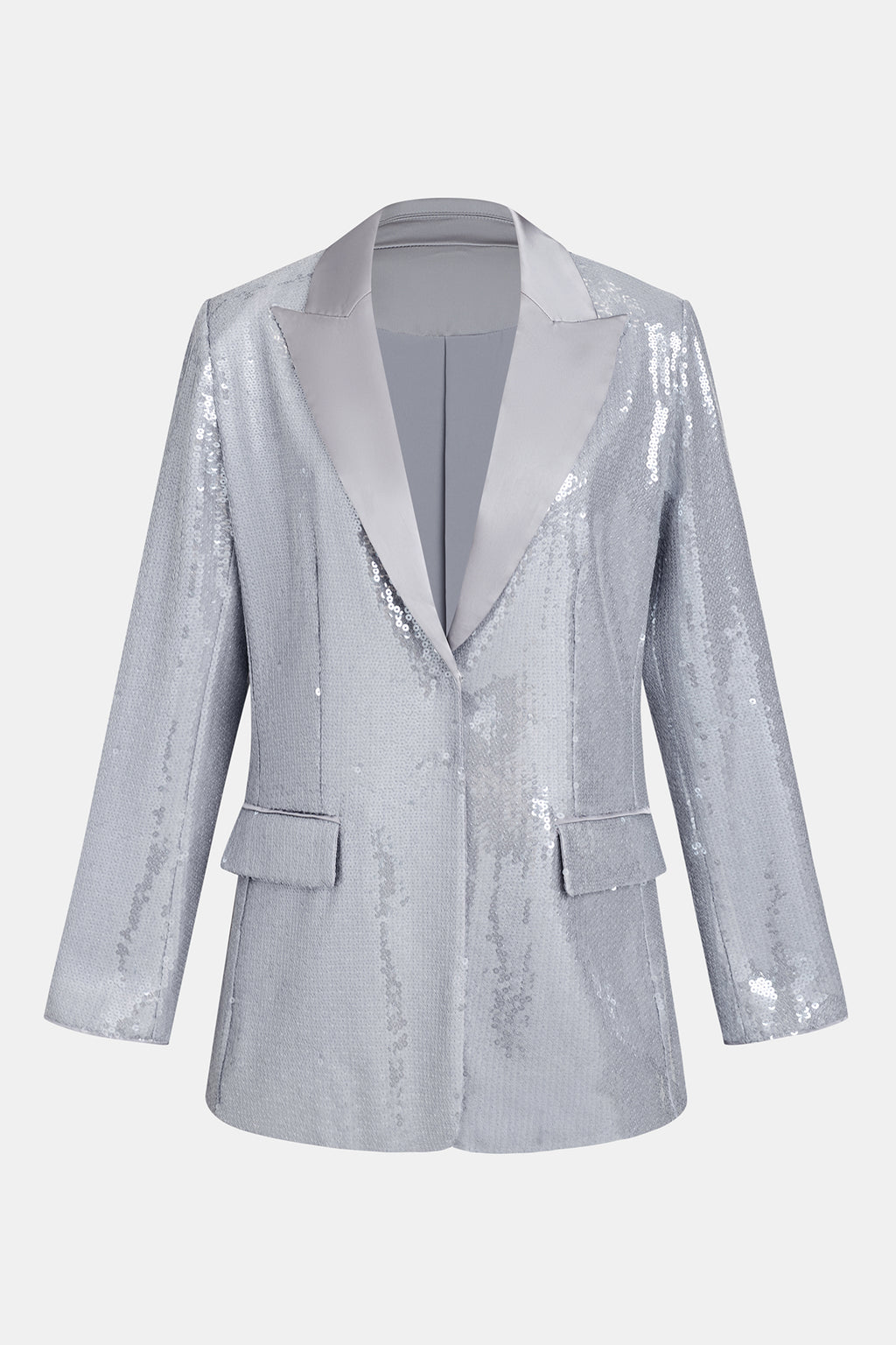Grauer Pailletten-Blazer