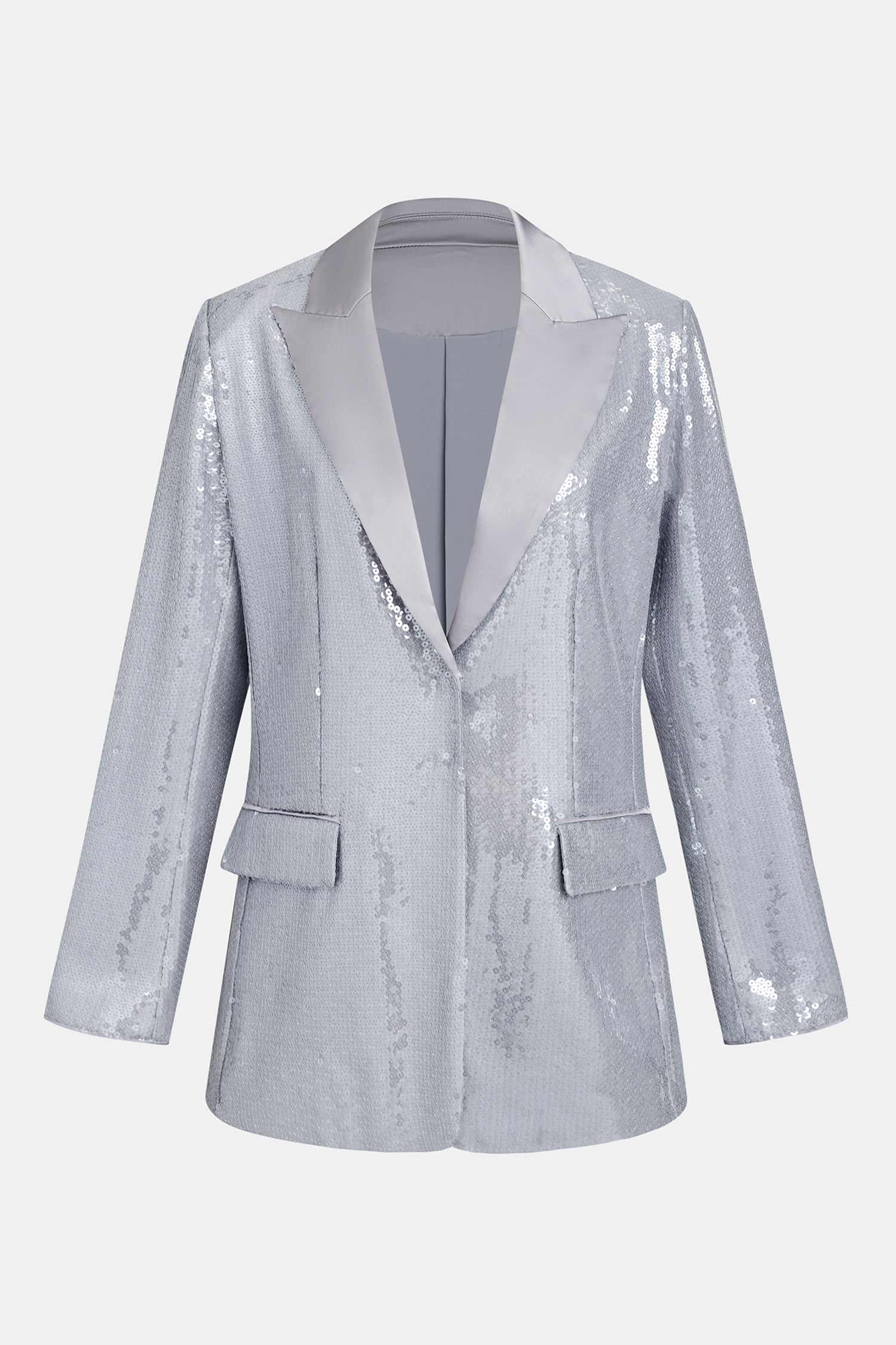 Grauer Pailletten-Blazer