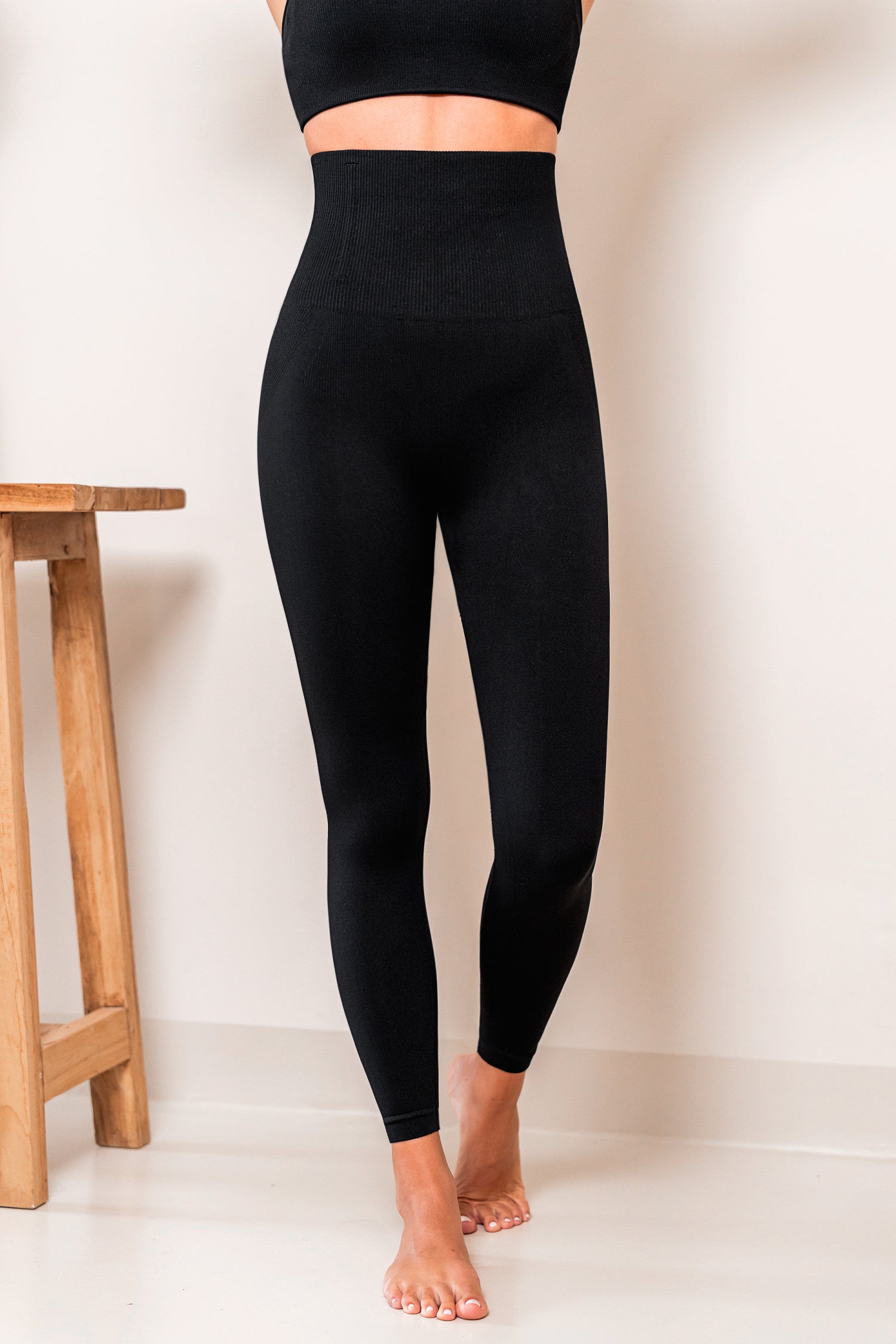 Graue High-Waist Shapewear-Leggings