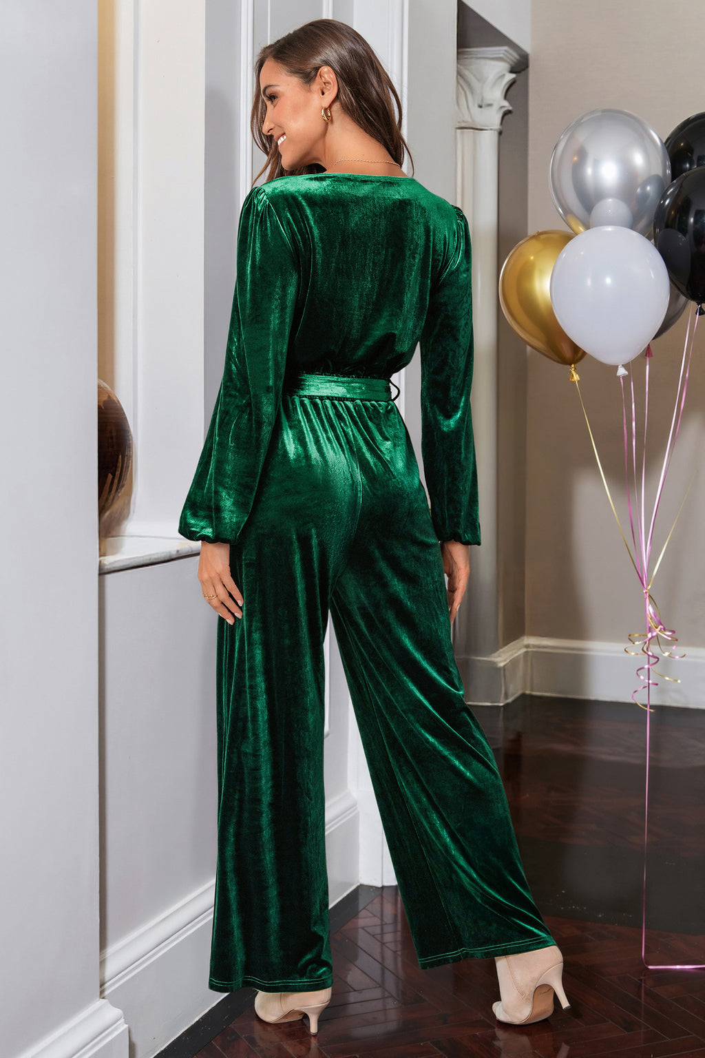 Grüner Samt Jumpsuit