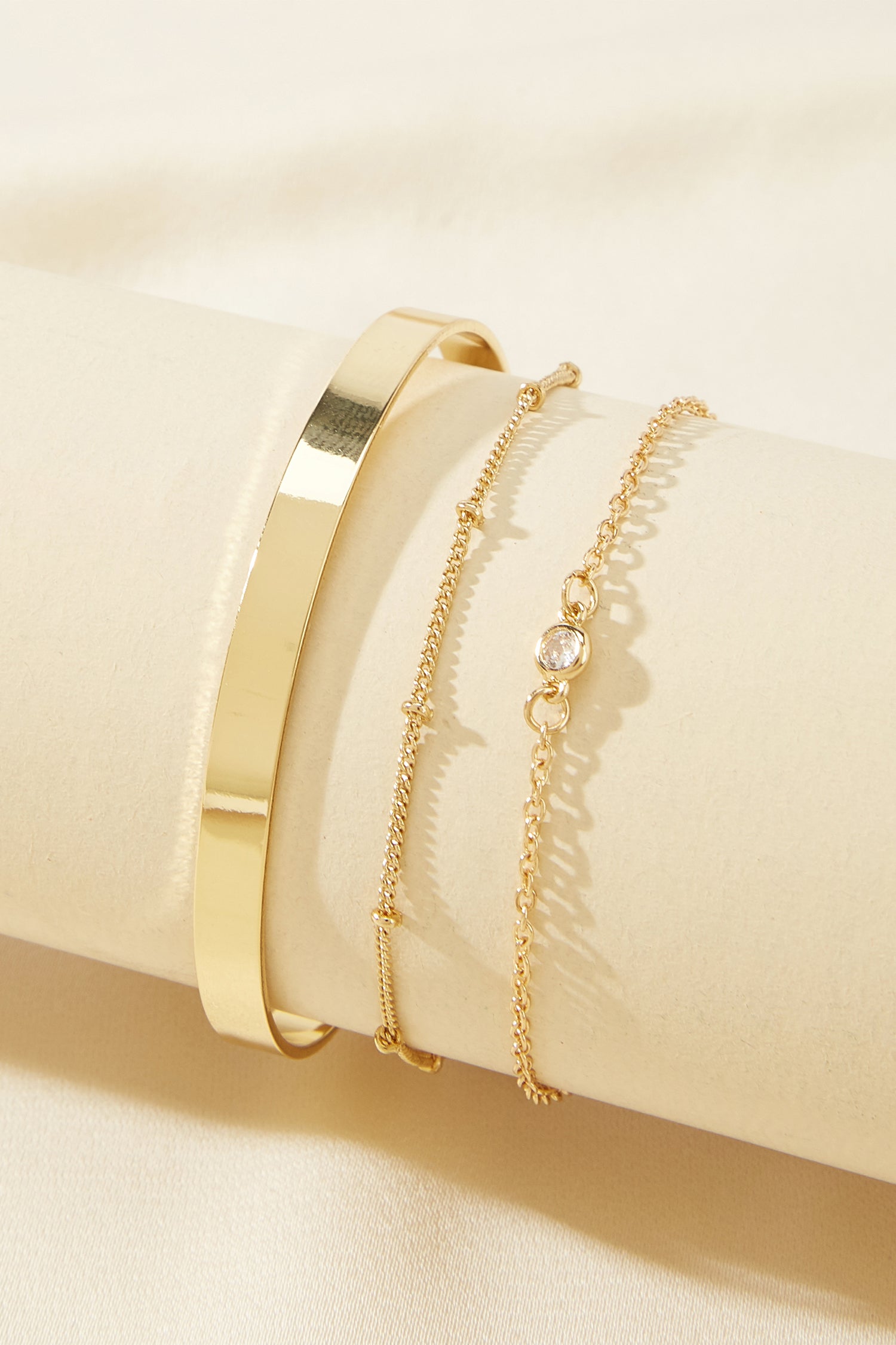 Elegantes Goldfarbenes Armband-Set