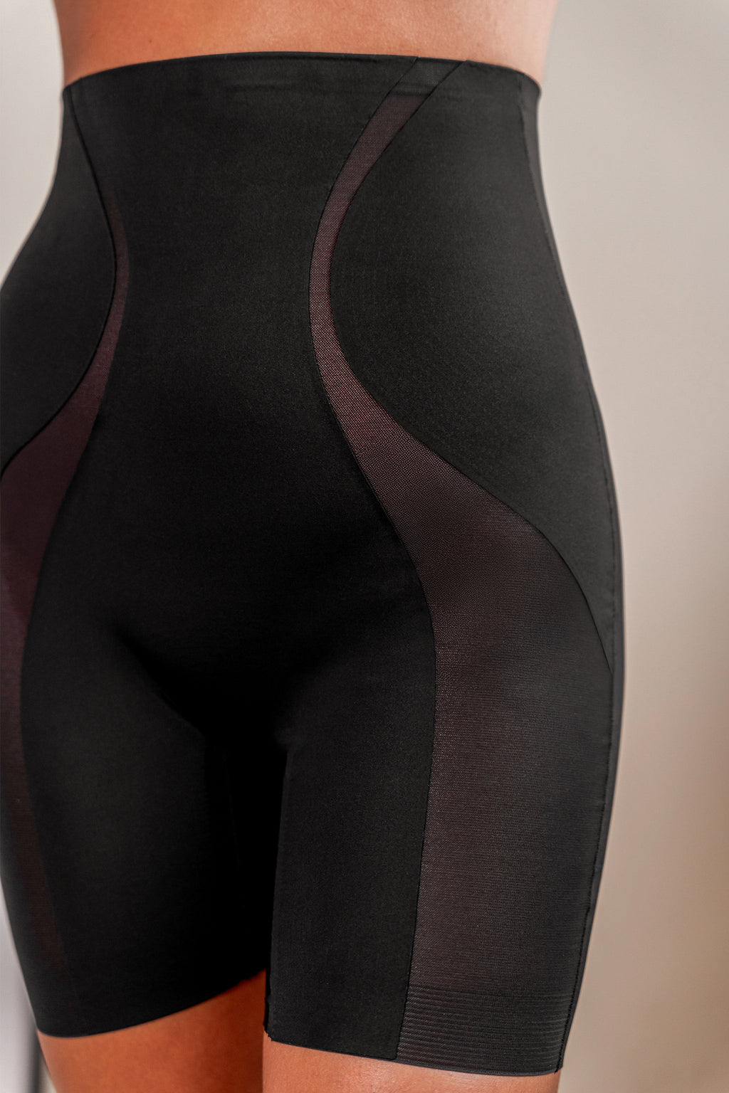 High-Waist Leichte Kompression Shapewear-Hose in Schwarz