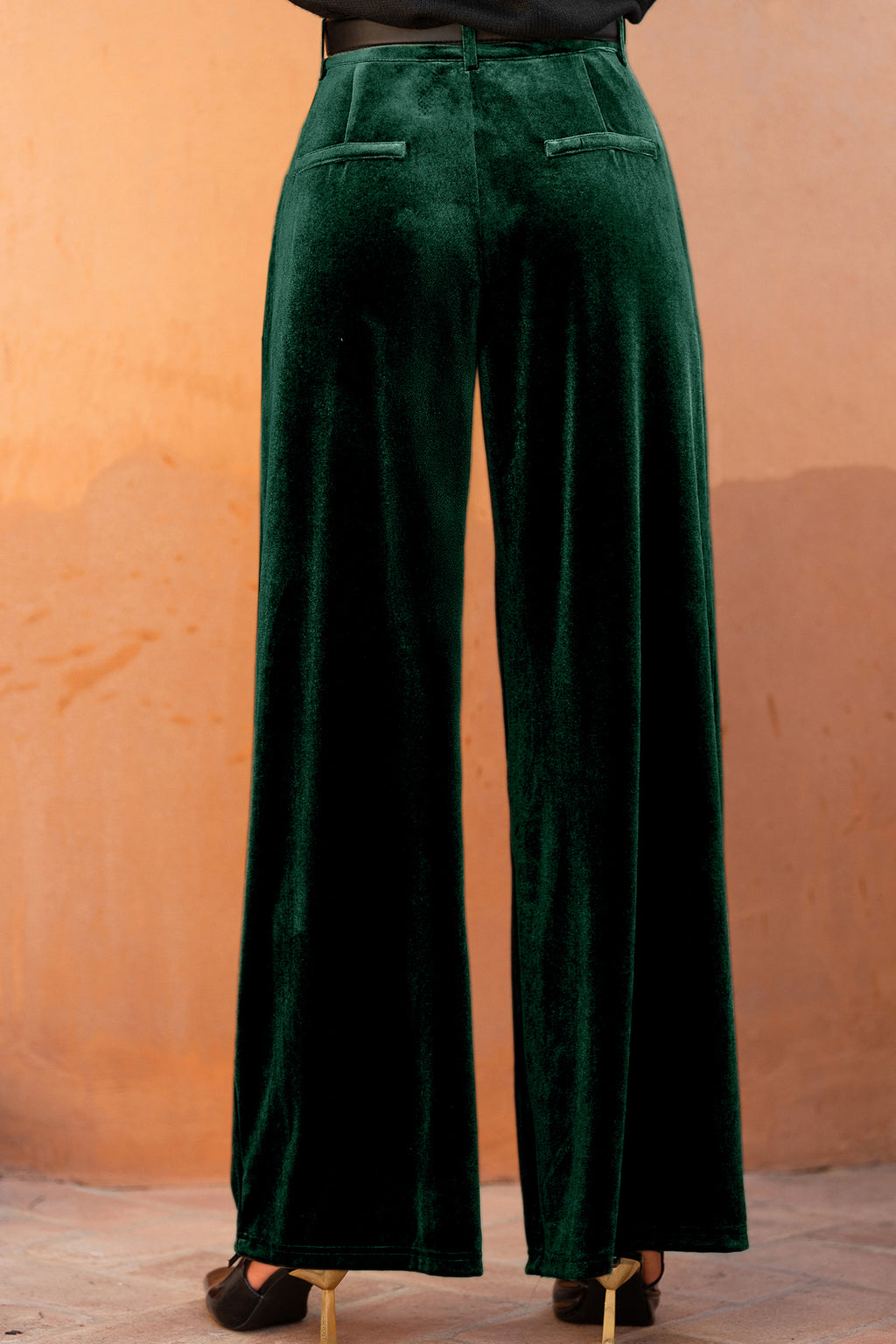 Grüne Gerade Samthose