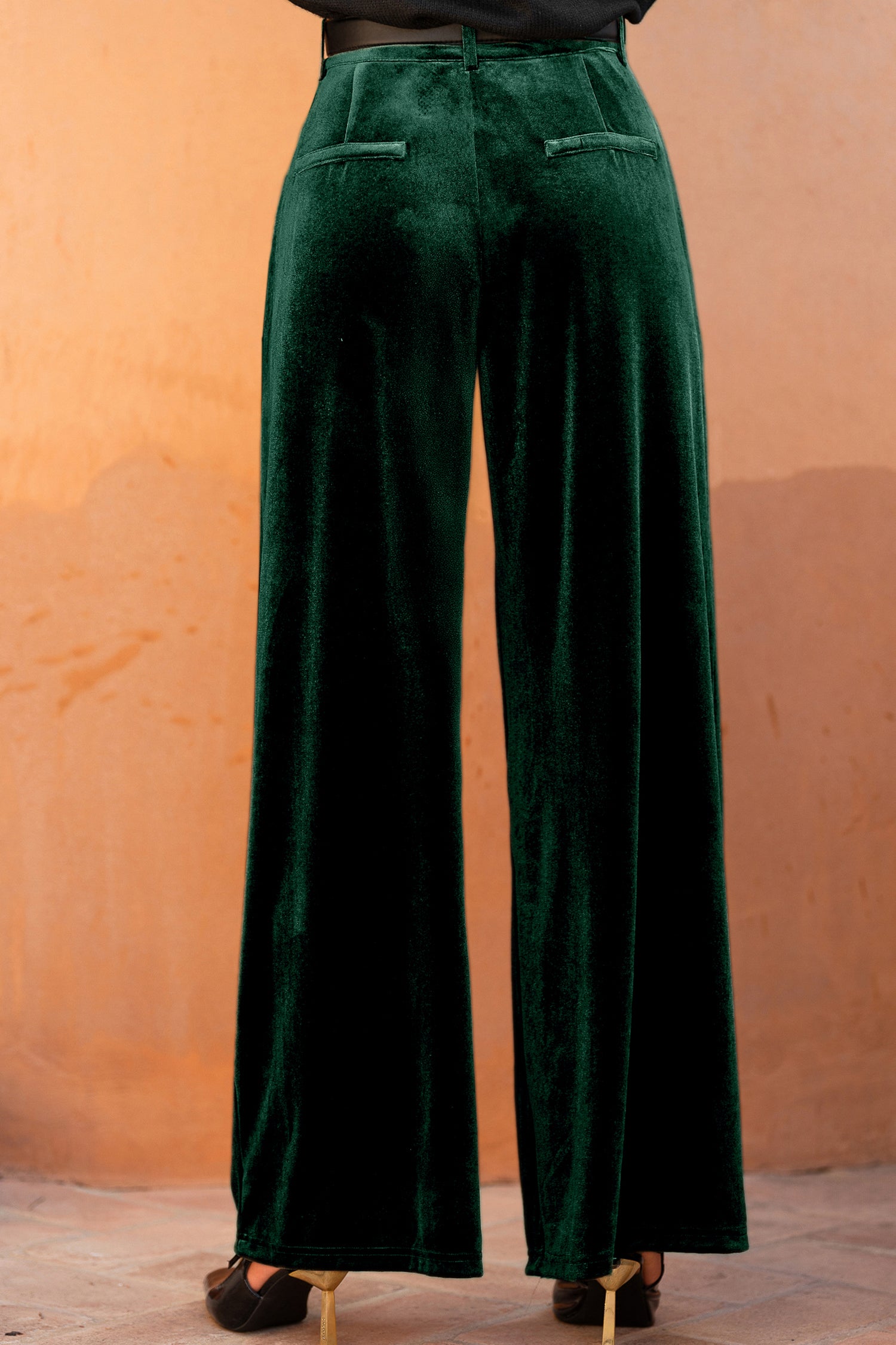 Grüne Gerade Samthose