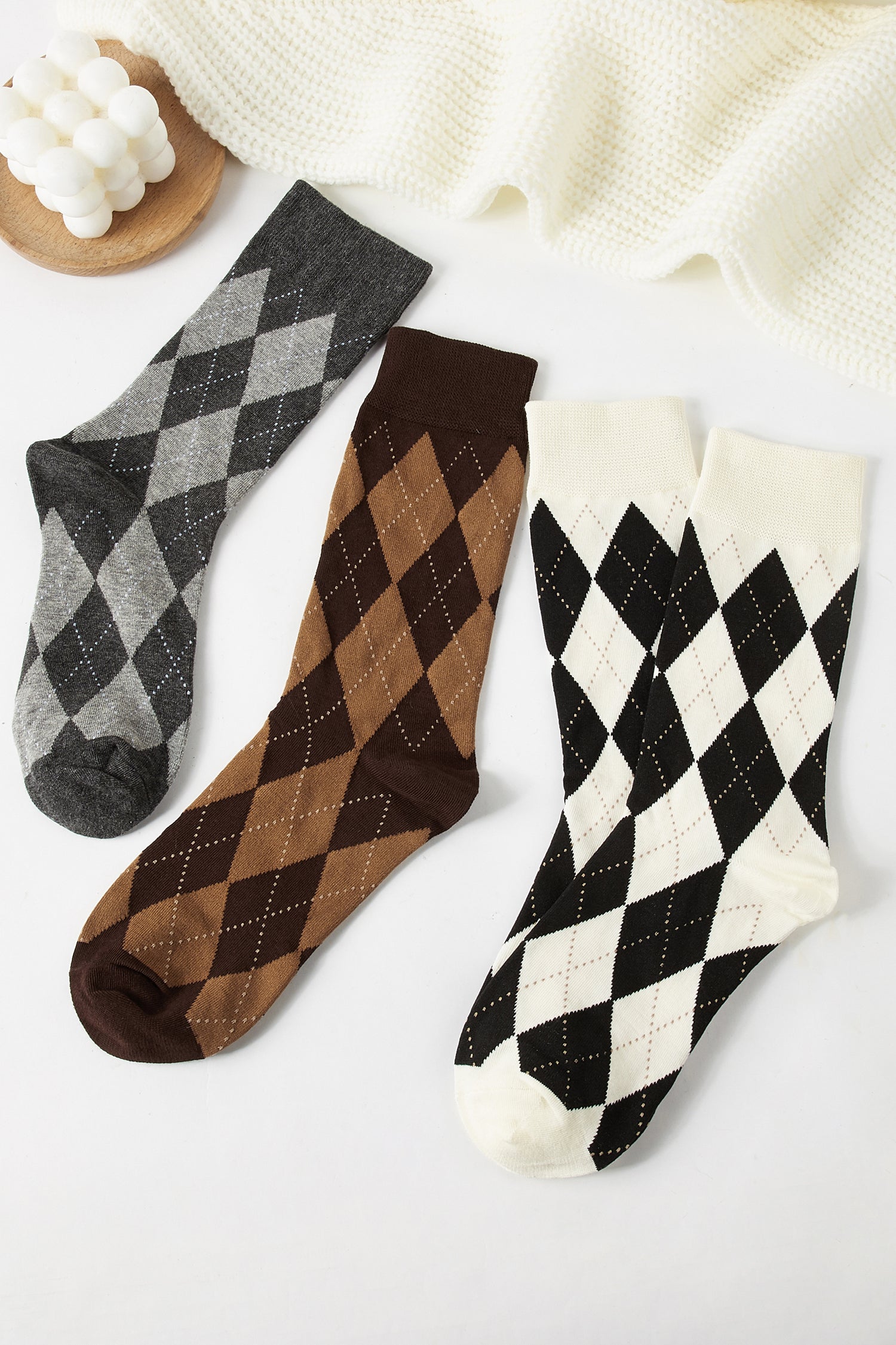 Argyle Socken-Set  3 Paar