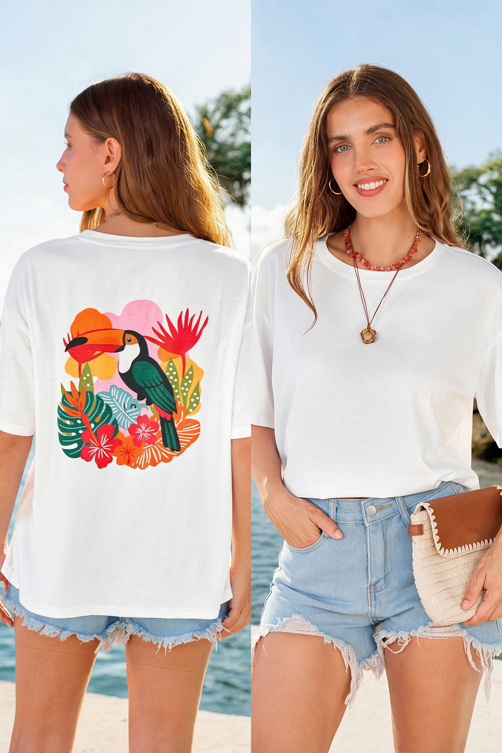 Kurzarm Rundhals T-Shirt mit Grafikprint