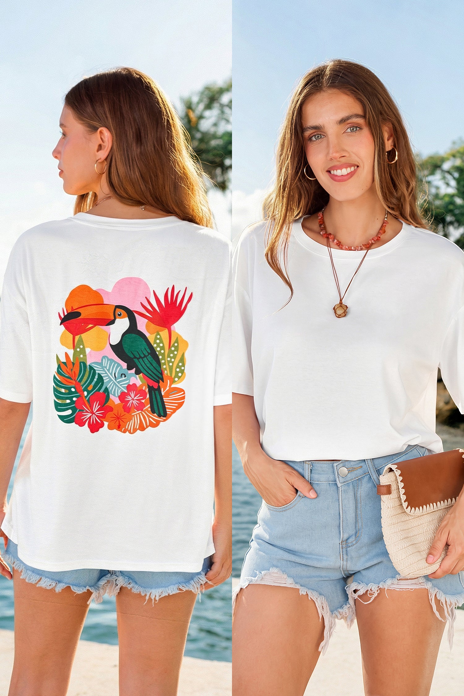 Kurzarm Rundhals T-Shirt mit Grafikprint