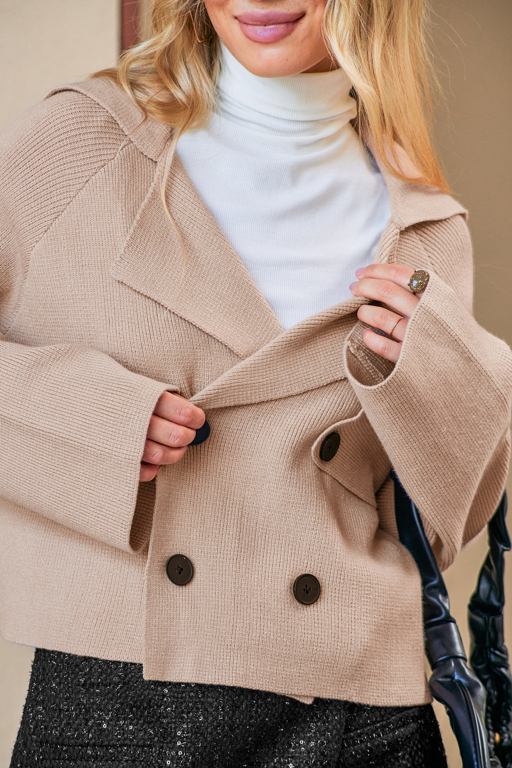 Khaki Doppelreihige Jacke