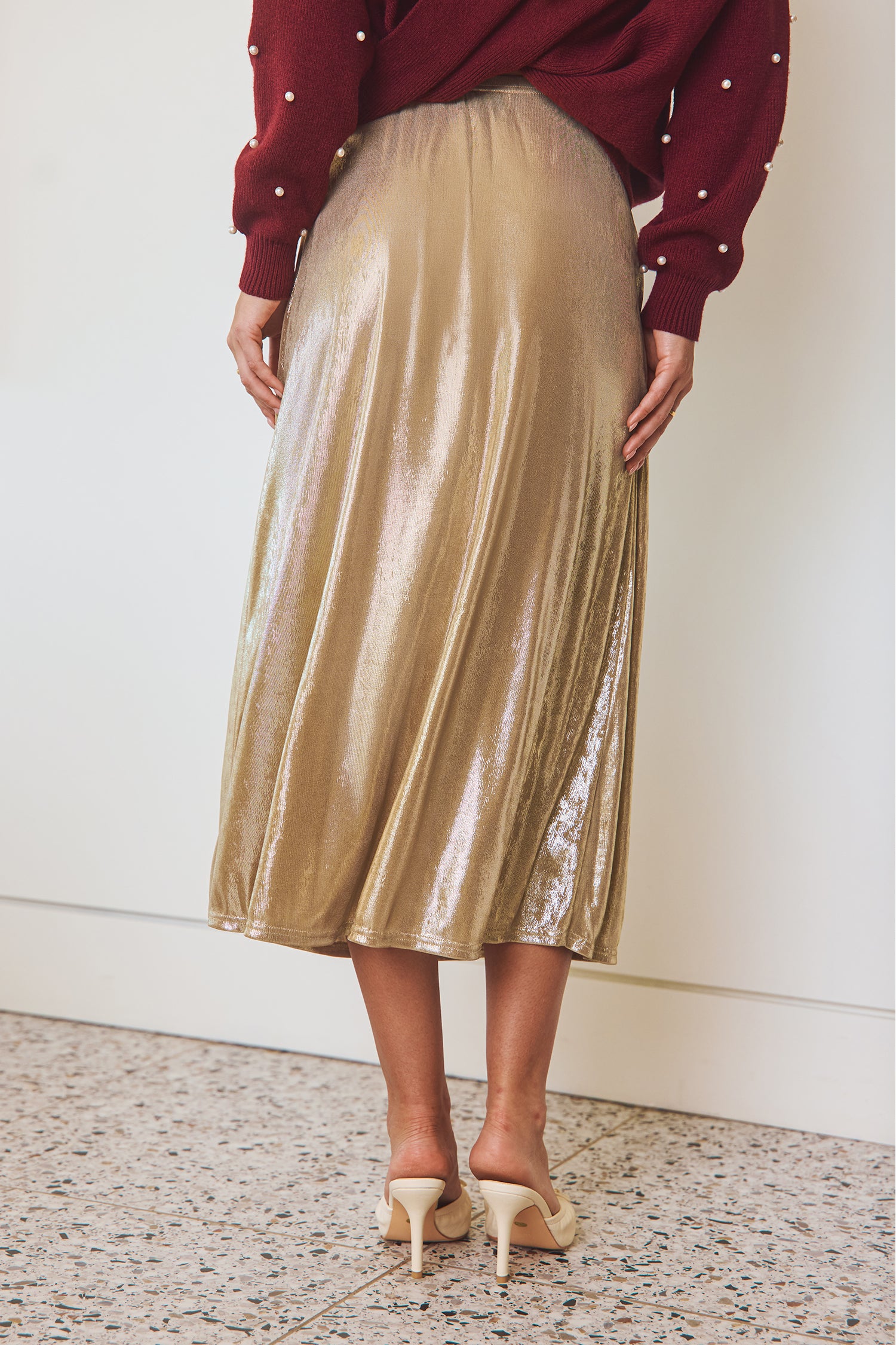 Goldener Metallic-Midirock