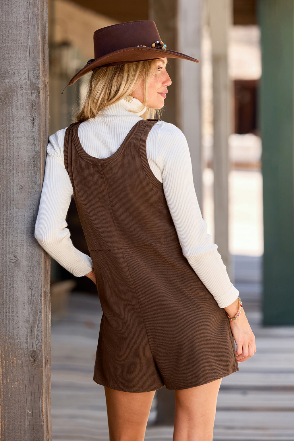 Brauner Ärmelloser Romper