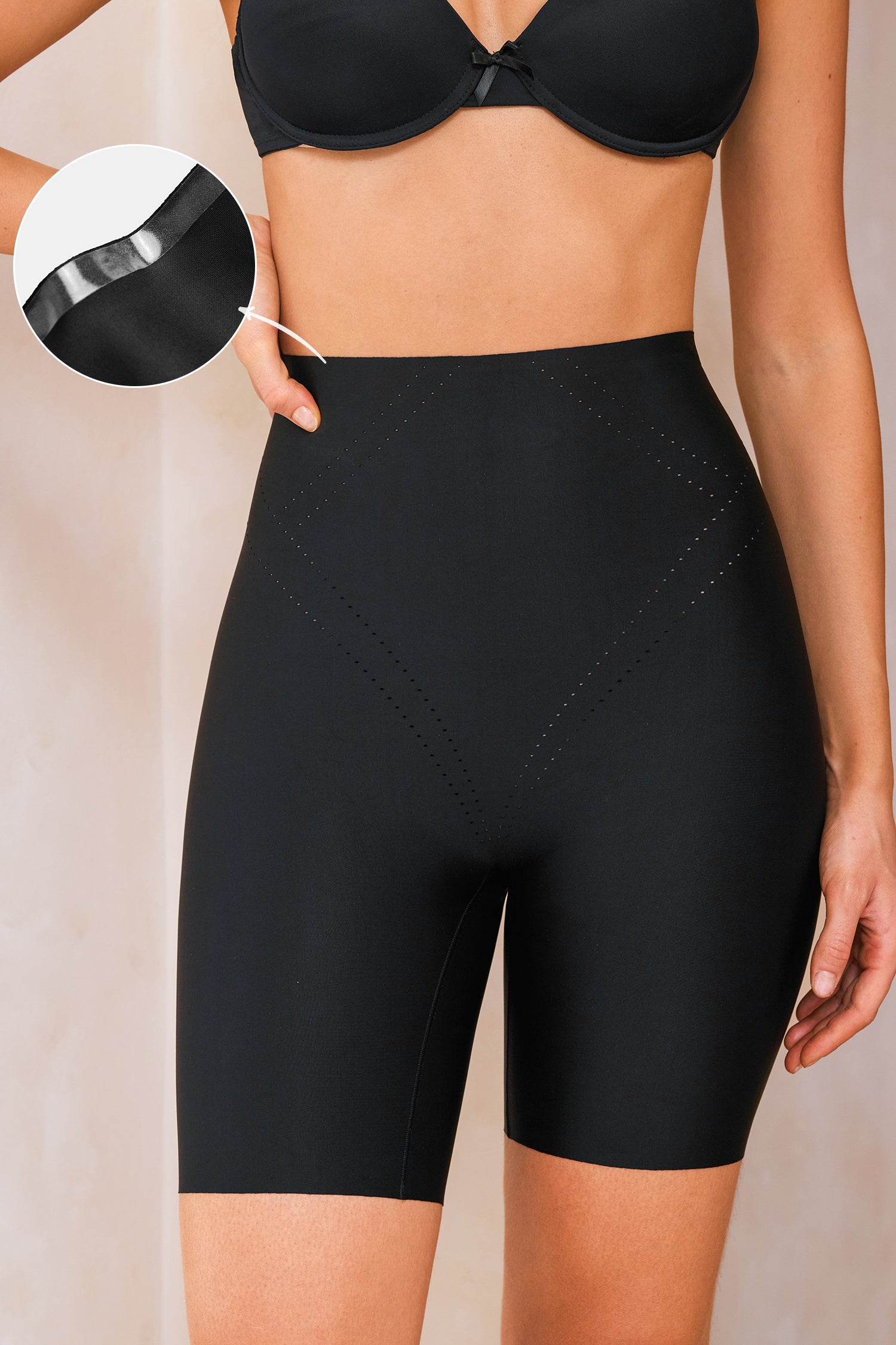 Schwarze Leichte Kompression Shapewear-Shorts
