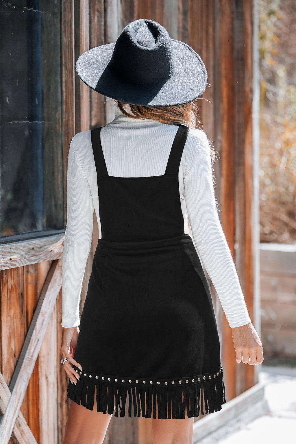 Schwarzes Quadratischer Ausschnitt Strick-Minikleid