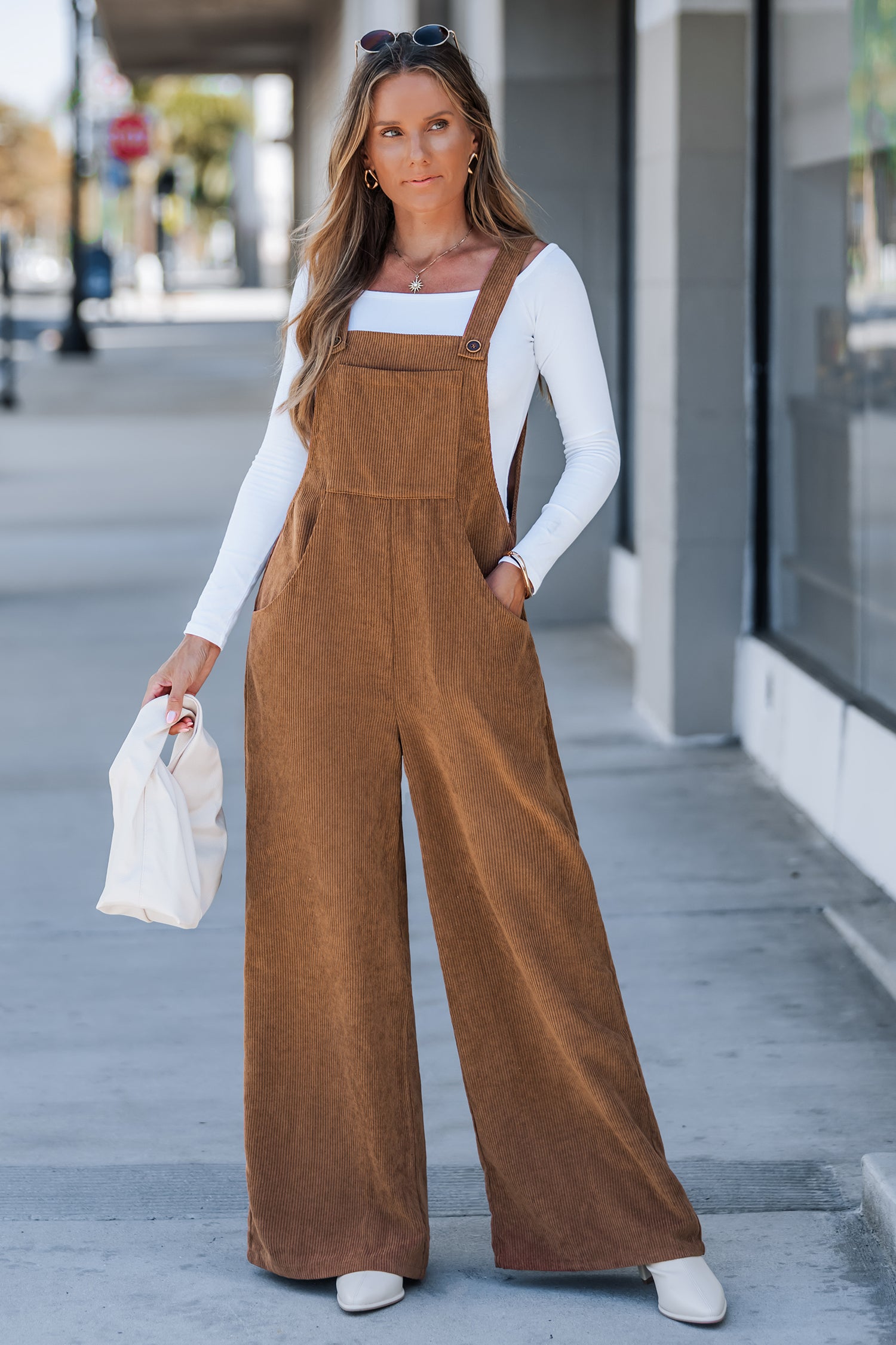 Brauner Ärmelloser Quadratischer Ausschnitt Jumpsuit