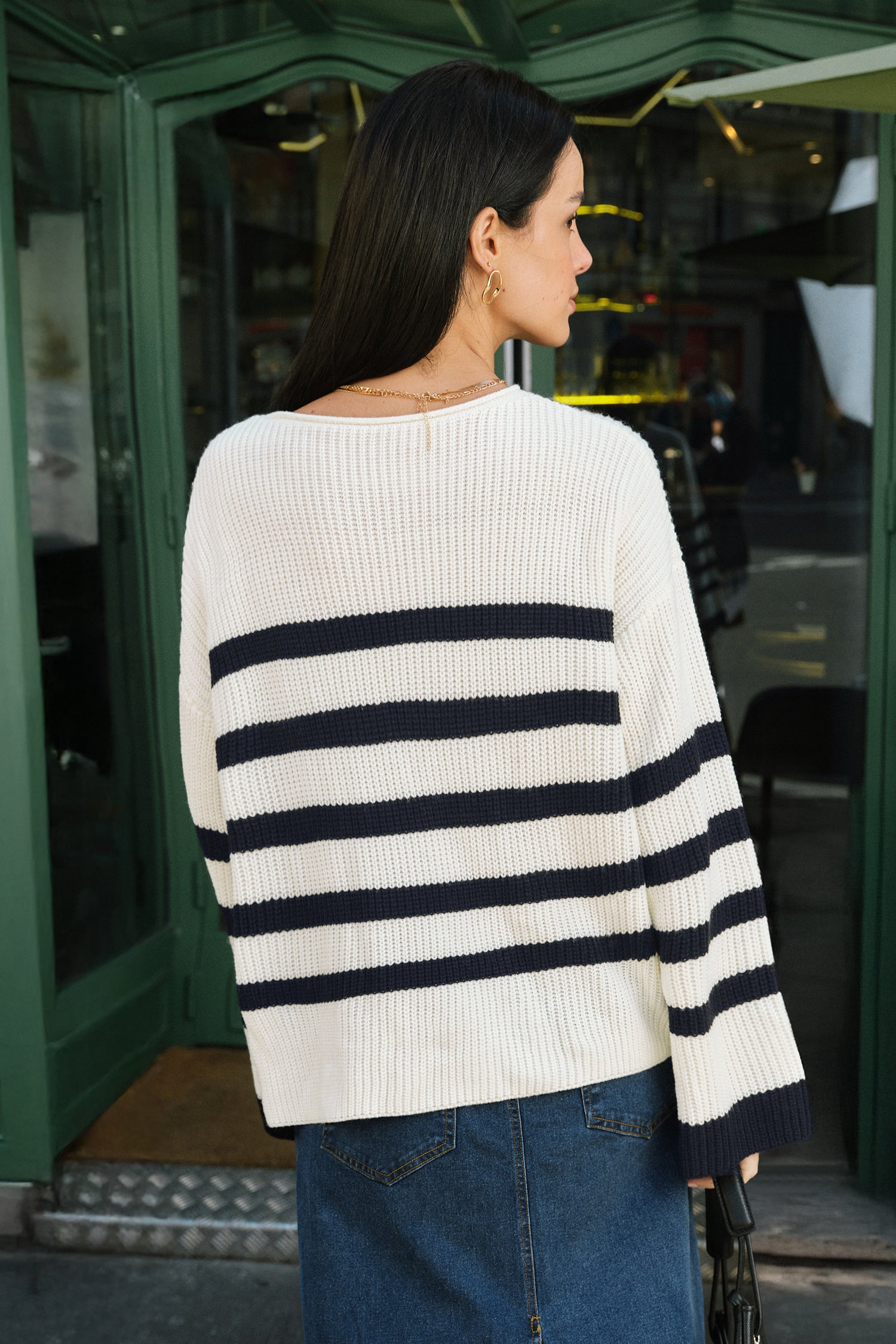 Gestreifter Lockerer Pullover