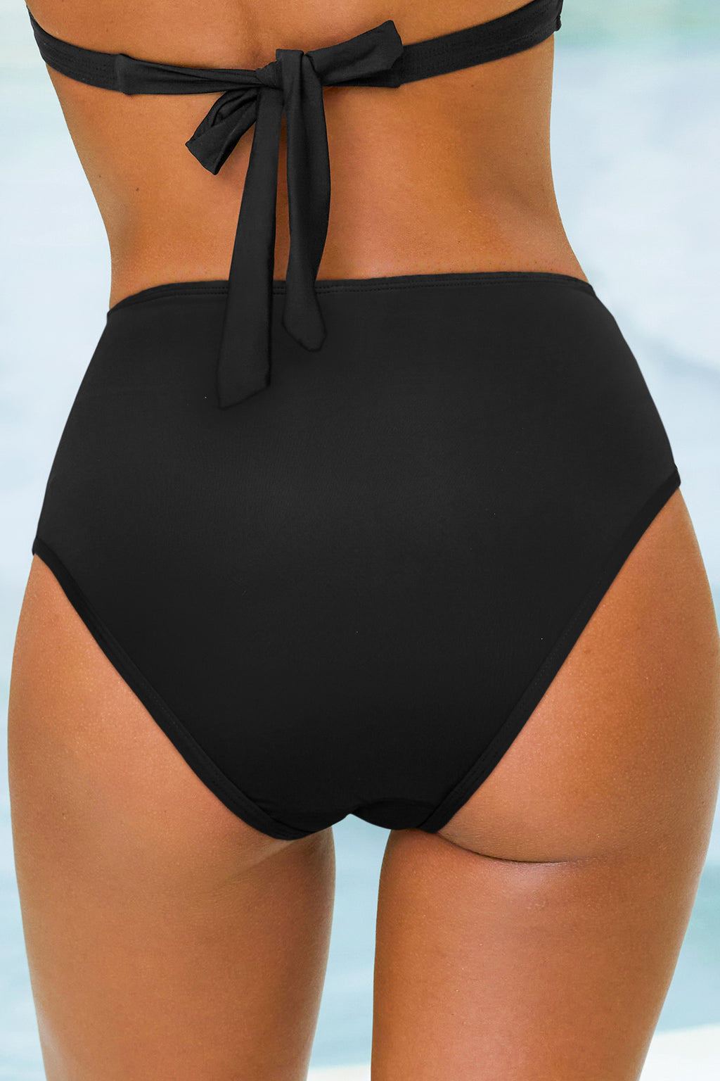 Schwarze Periodenfreundliche High-Waist Bikinihose