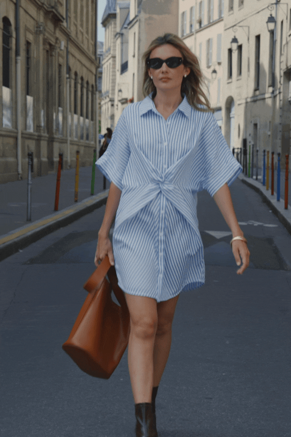 Gestreiftes Geknotetes Minikleid