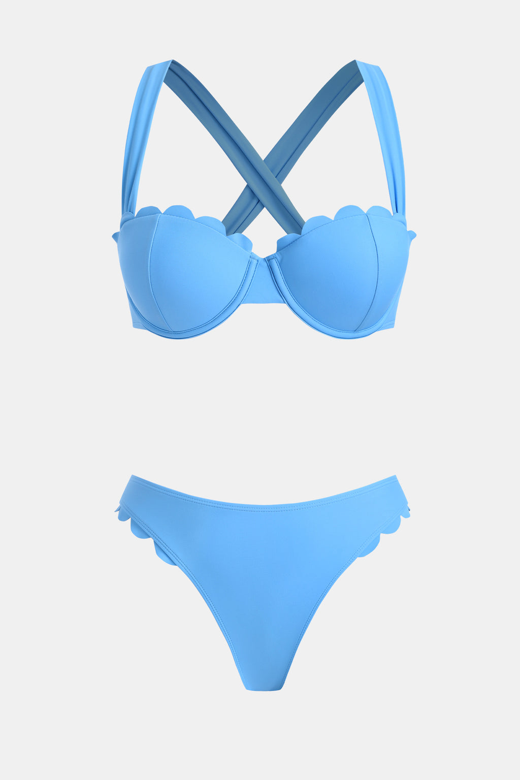 Hoher Brusthalt Bügel-Bikini-Set
