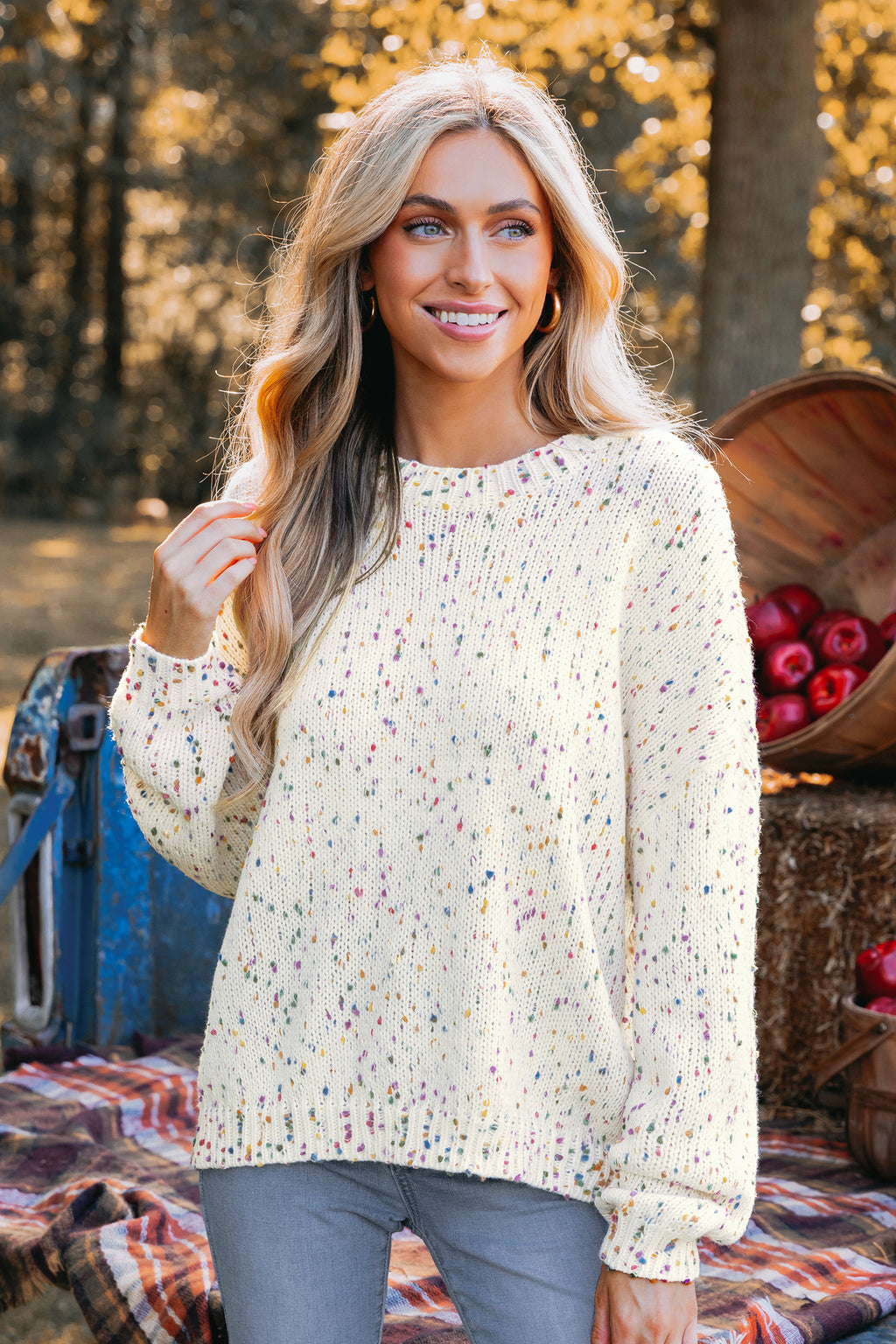 Pom Pom Drop Sleeve Pullover