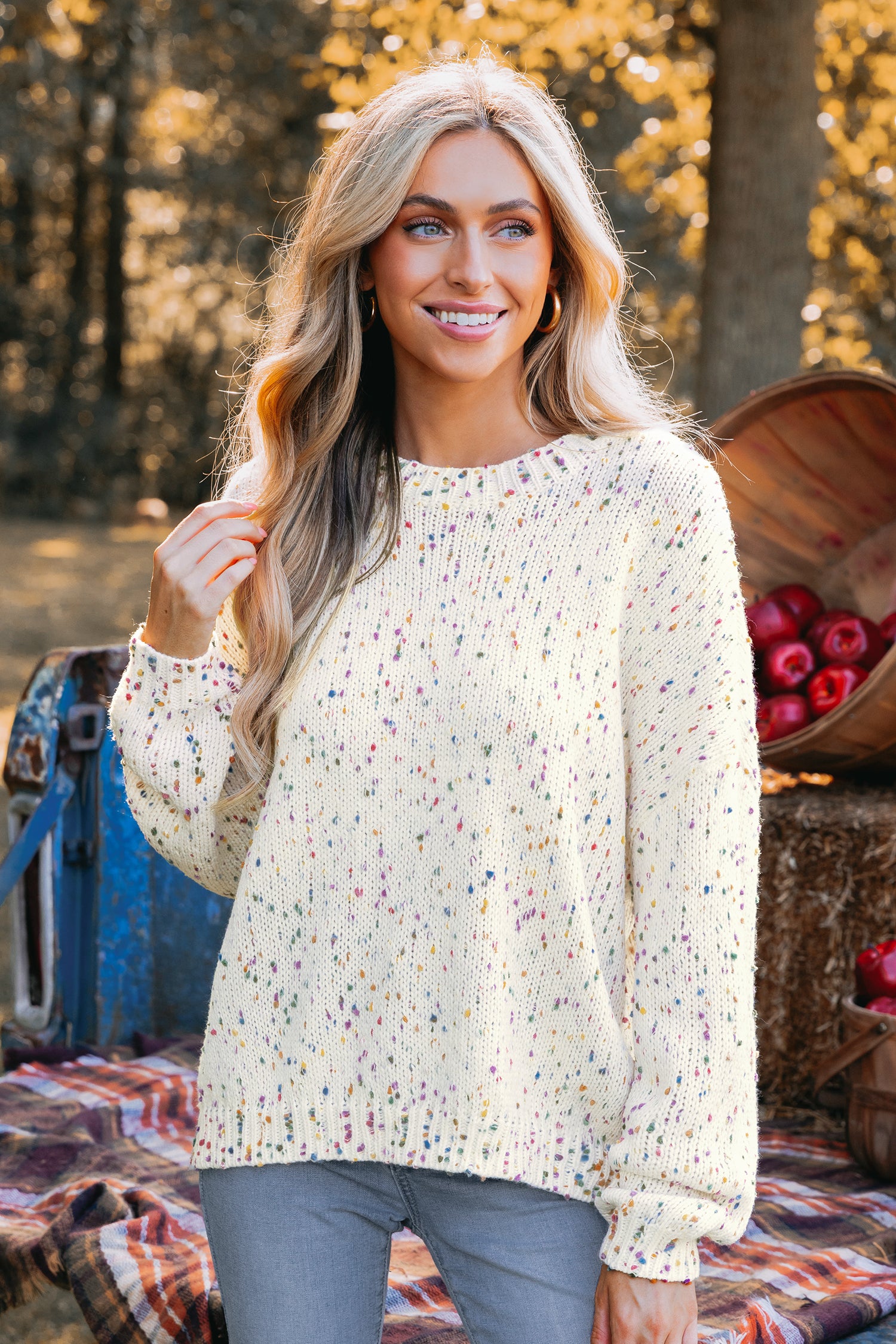 Pom Pom Drop Sleeve Pullover