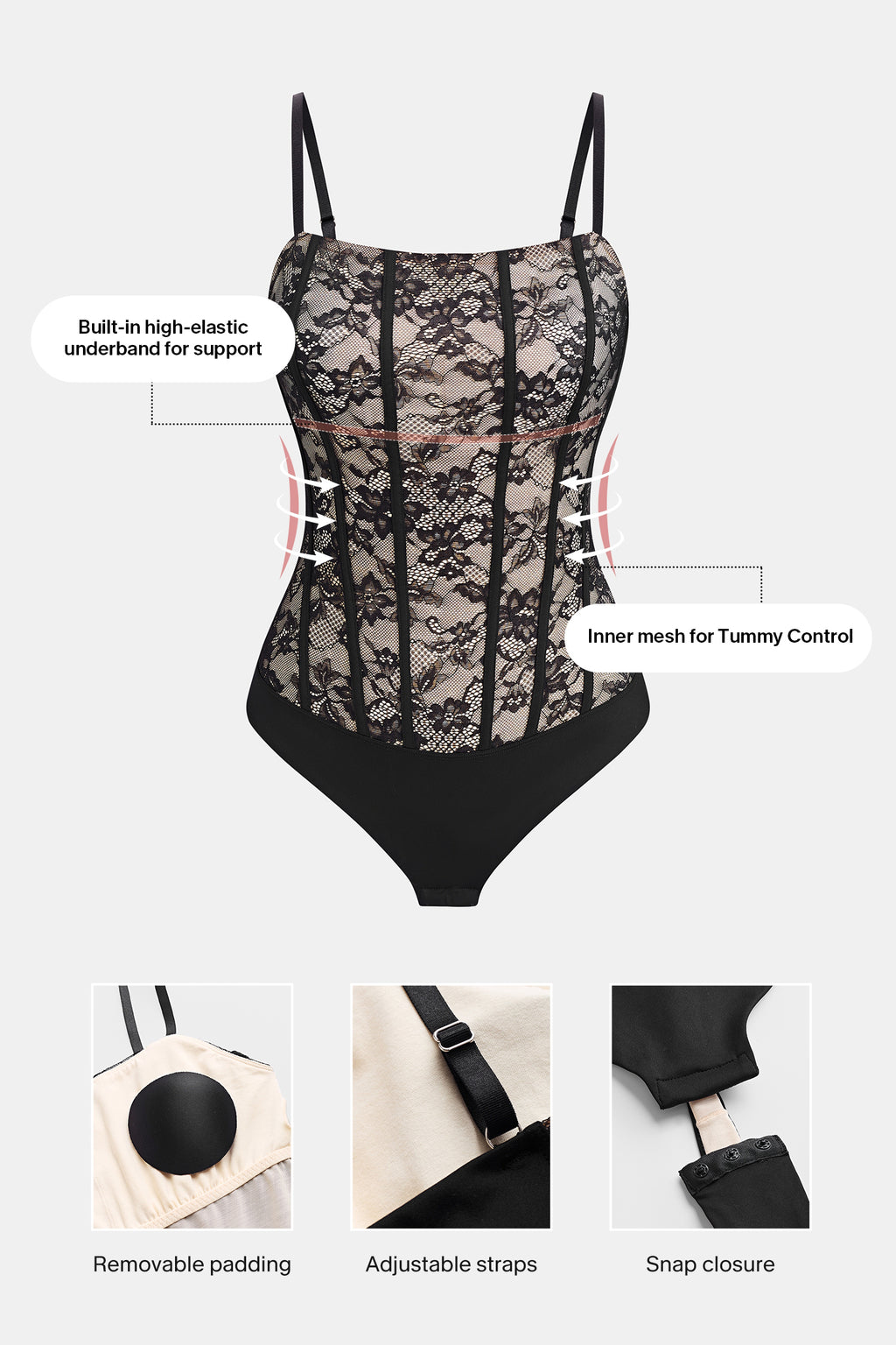 Shapewear-Body mit Spitze