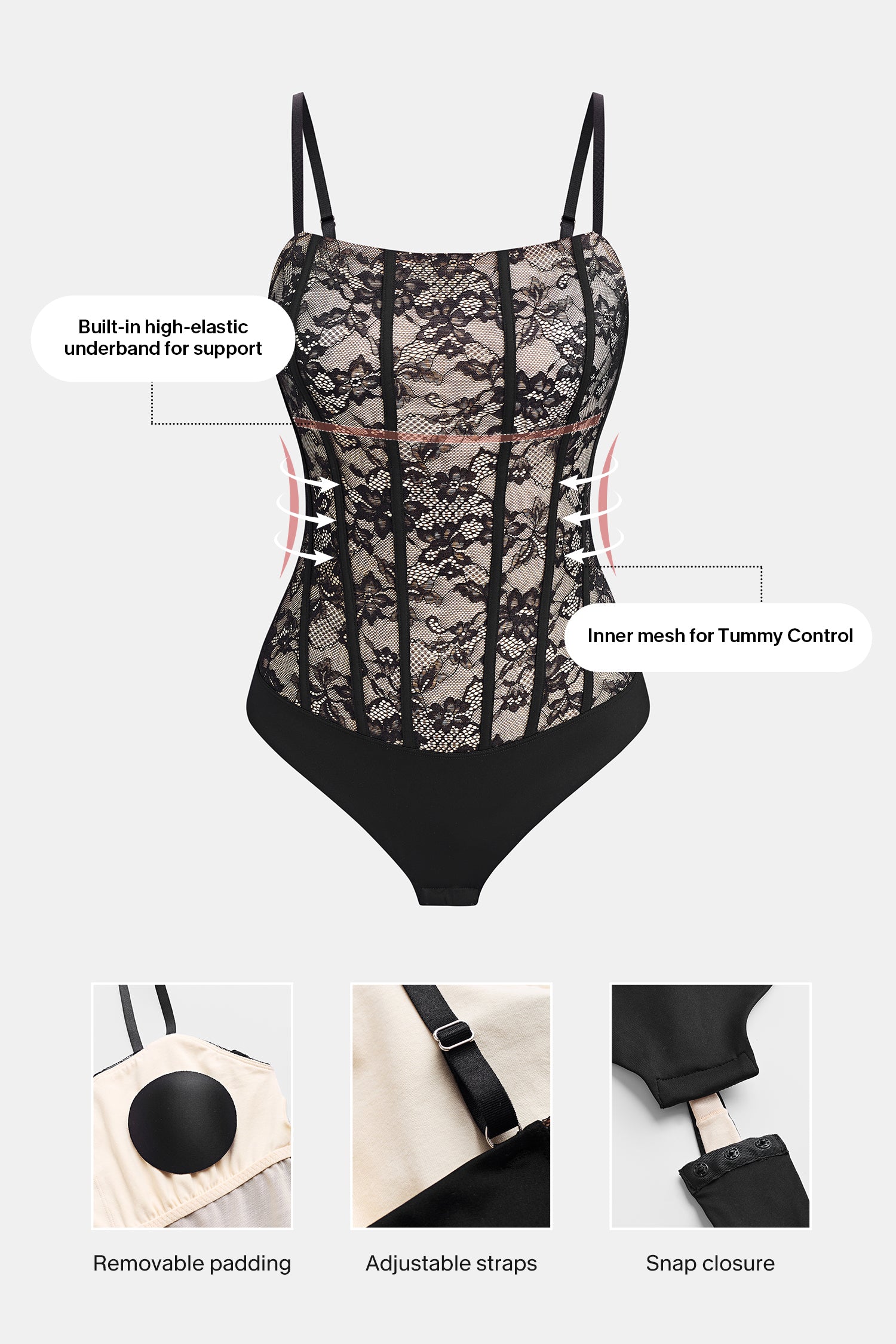 Shapewear-Body mit Spitze