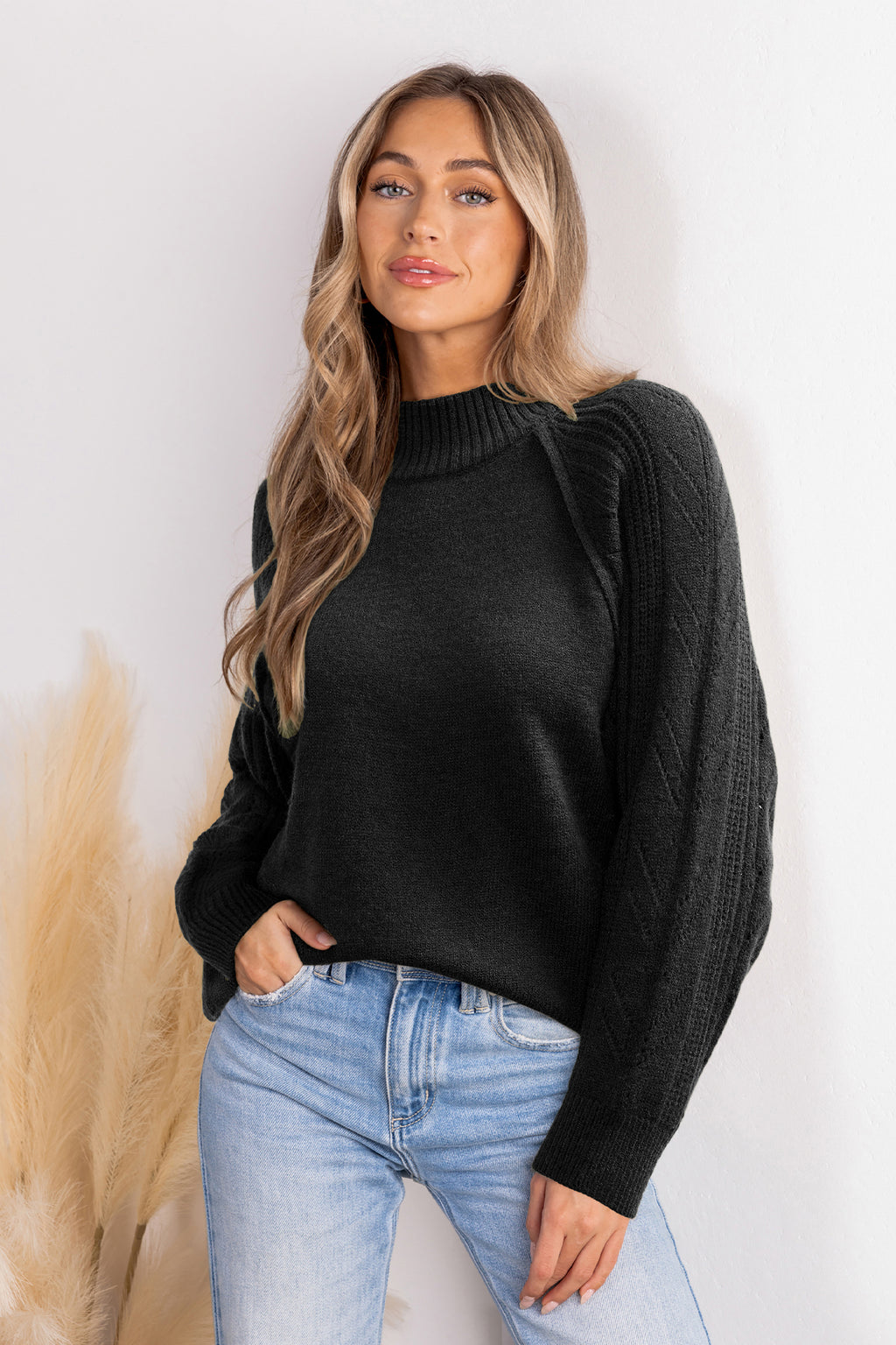 Schwarzer Rollkragen Pullover