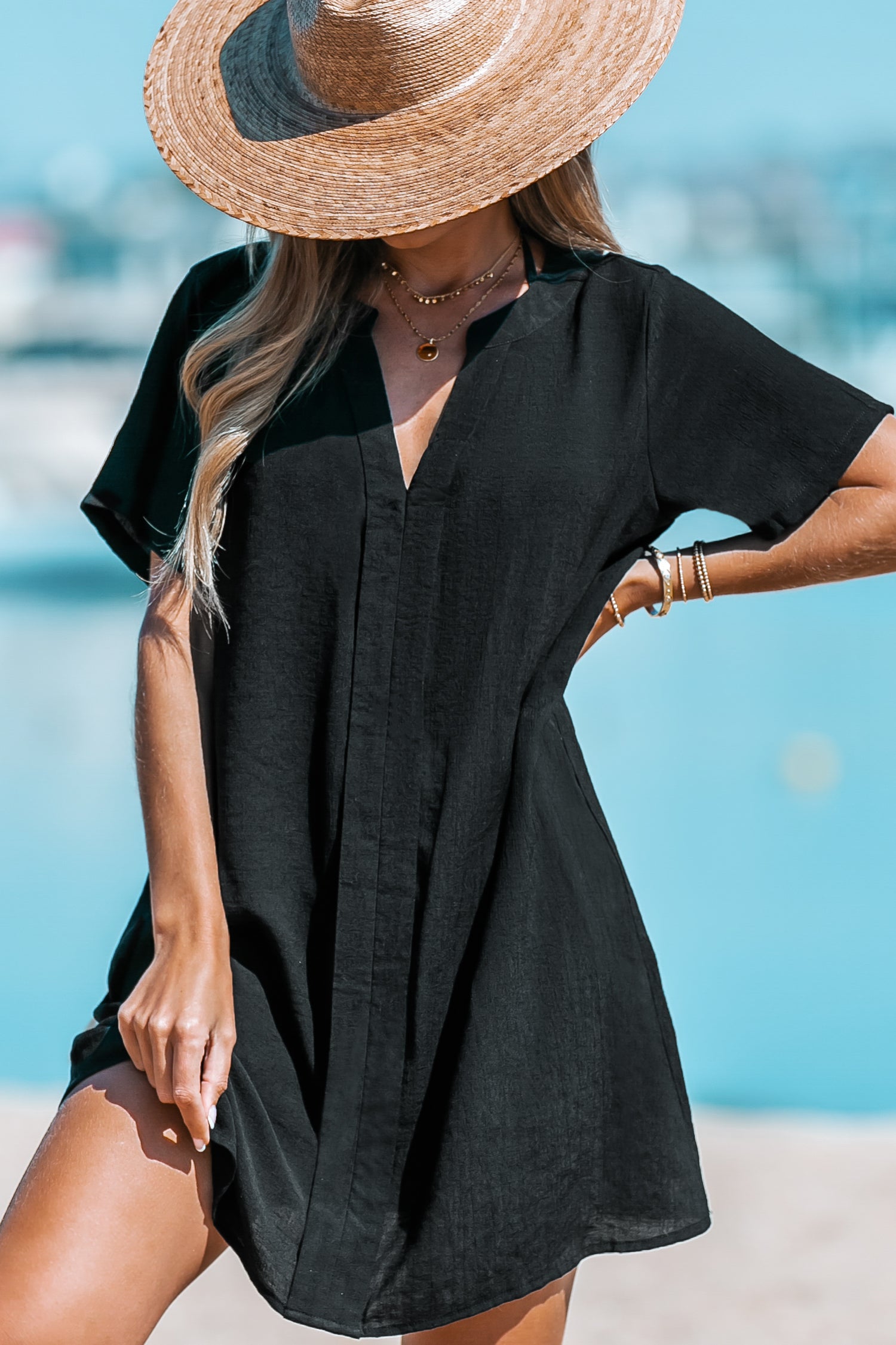 Mini-Cover-Up T-Shirt-Kleid