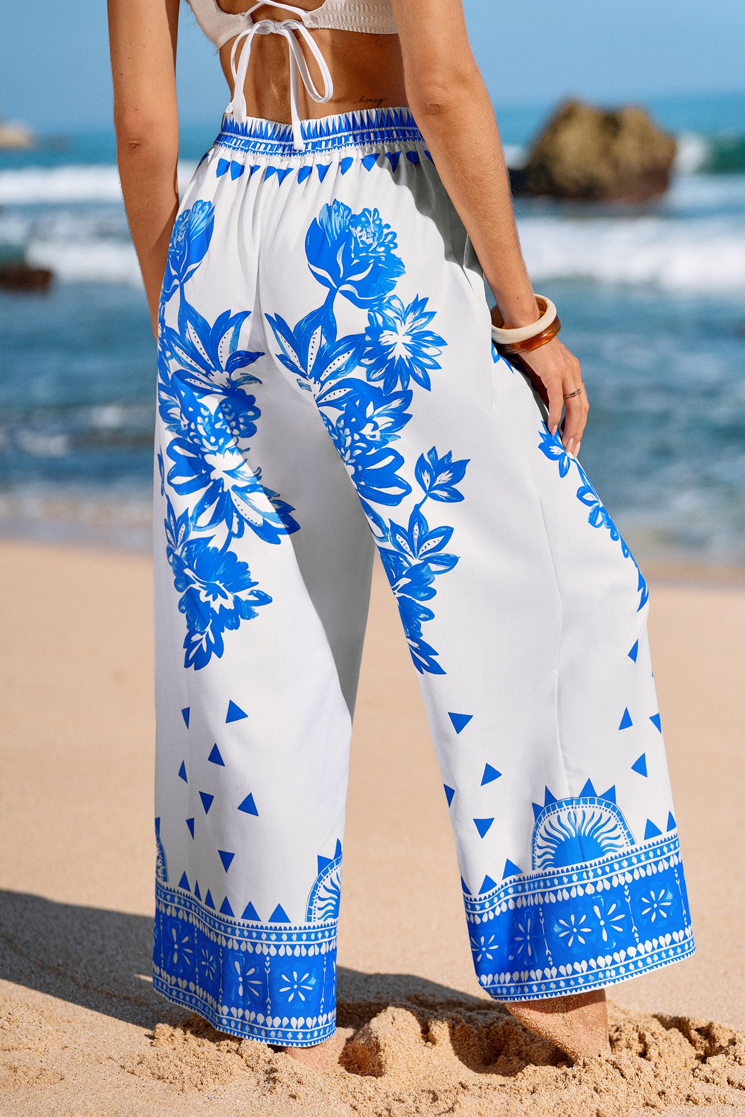 Wide-Leg-Hose mit elastischem Bund