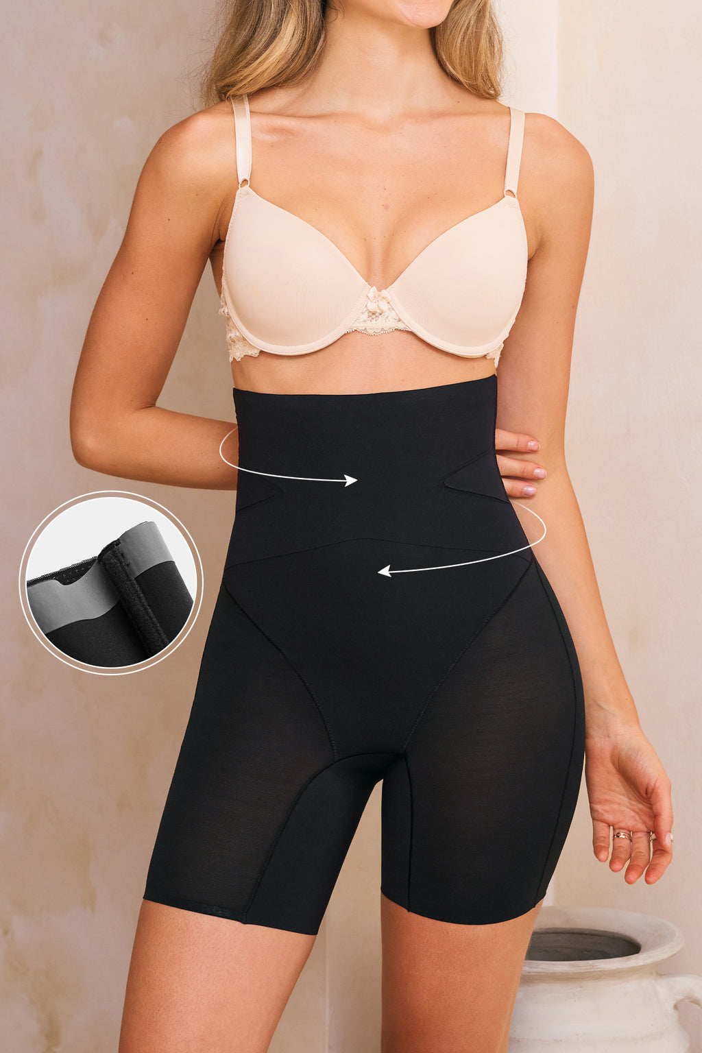 Schwarze Hüfthebende Shapewear-Hose