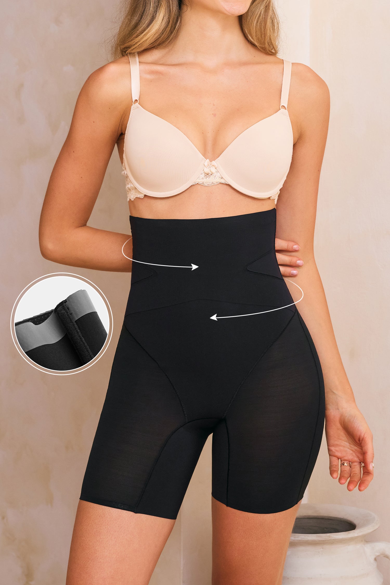 Schwarze Hüfthebende Shapewear-Hose