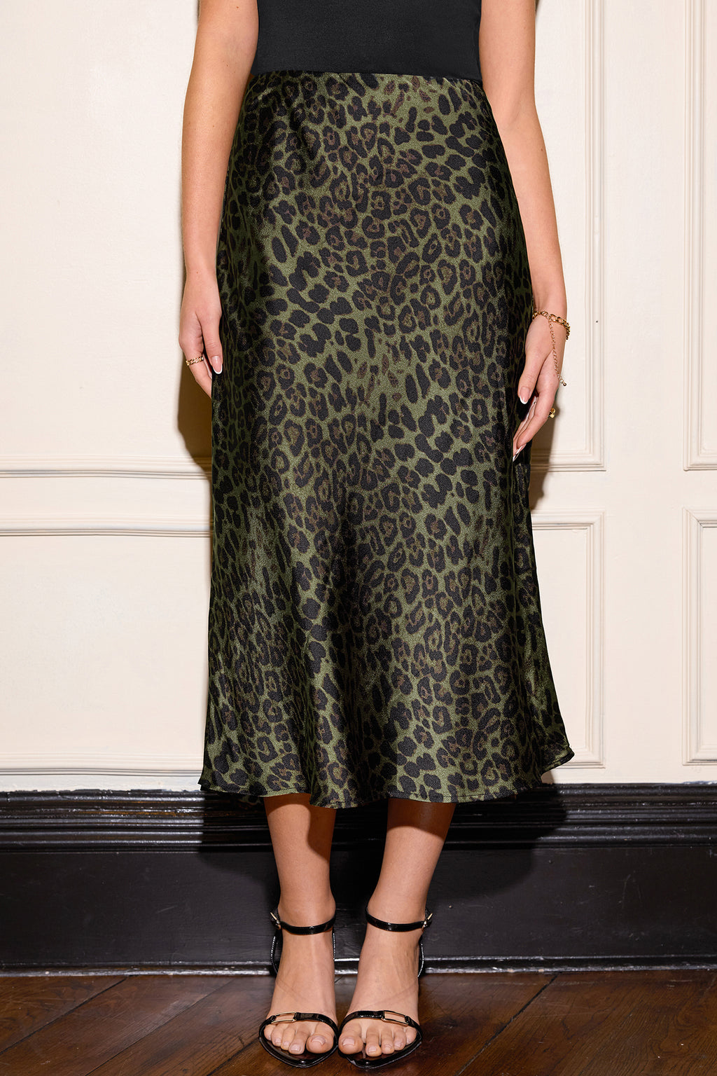 Leoprint-Rock mit hoher Taille