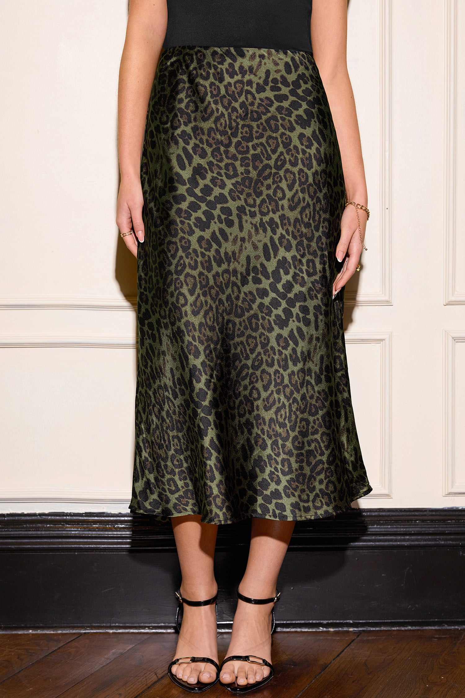 Leoprint-Rock mit hoher Taille