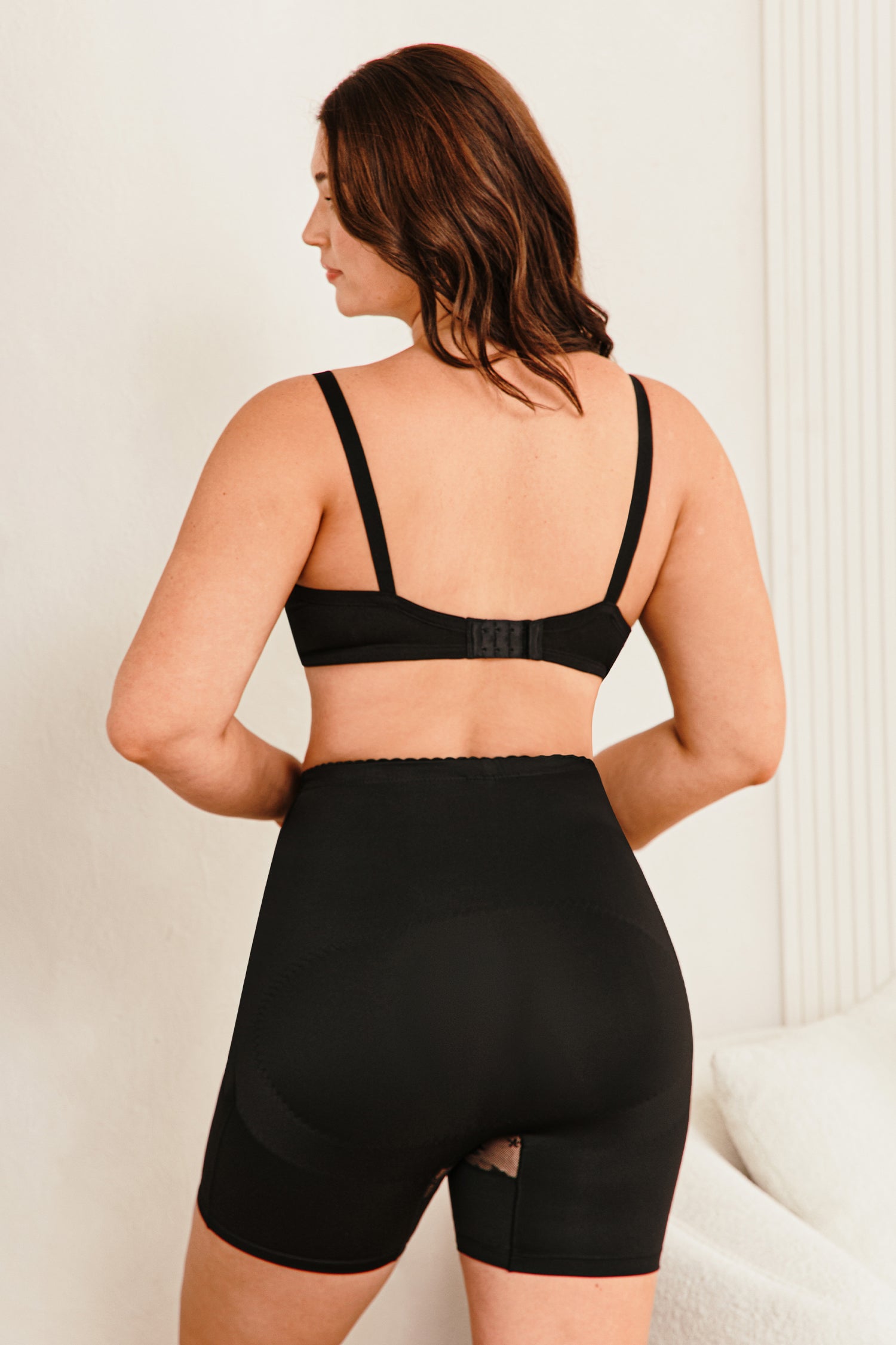 Schwarze High-Waist Mittlere Kompression Shapewear-Hose