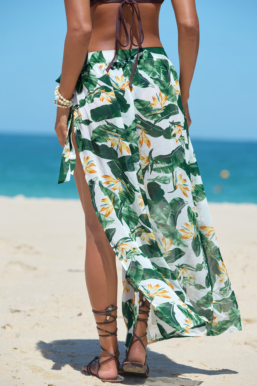 Tropischer Maxi-Strandsarong mit seitlicher Bindung
