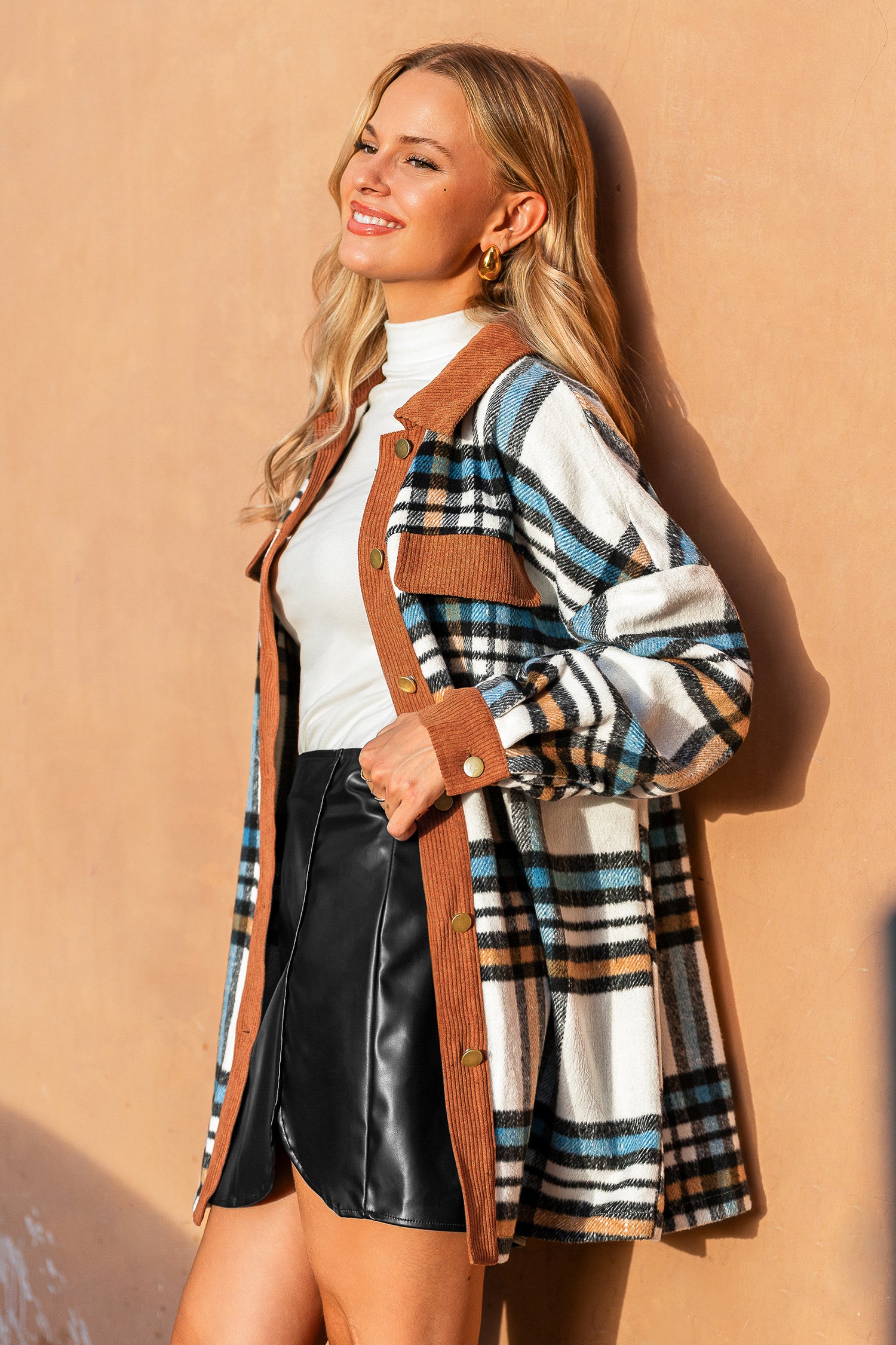 Braune Karierte Jacke