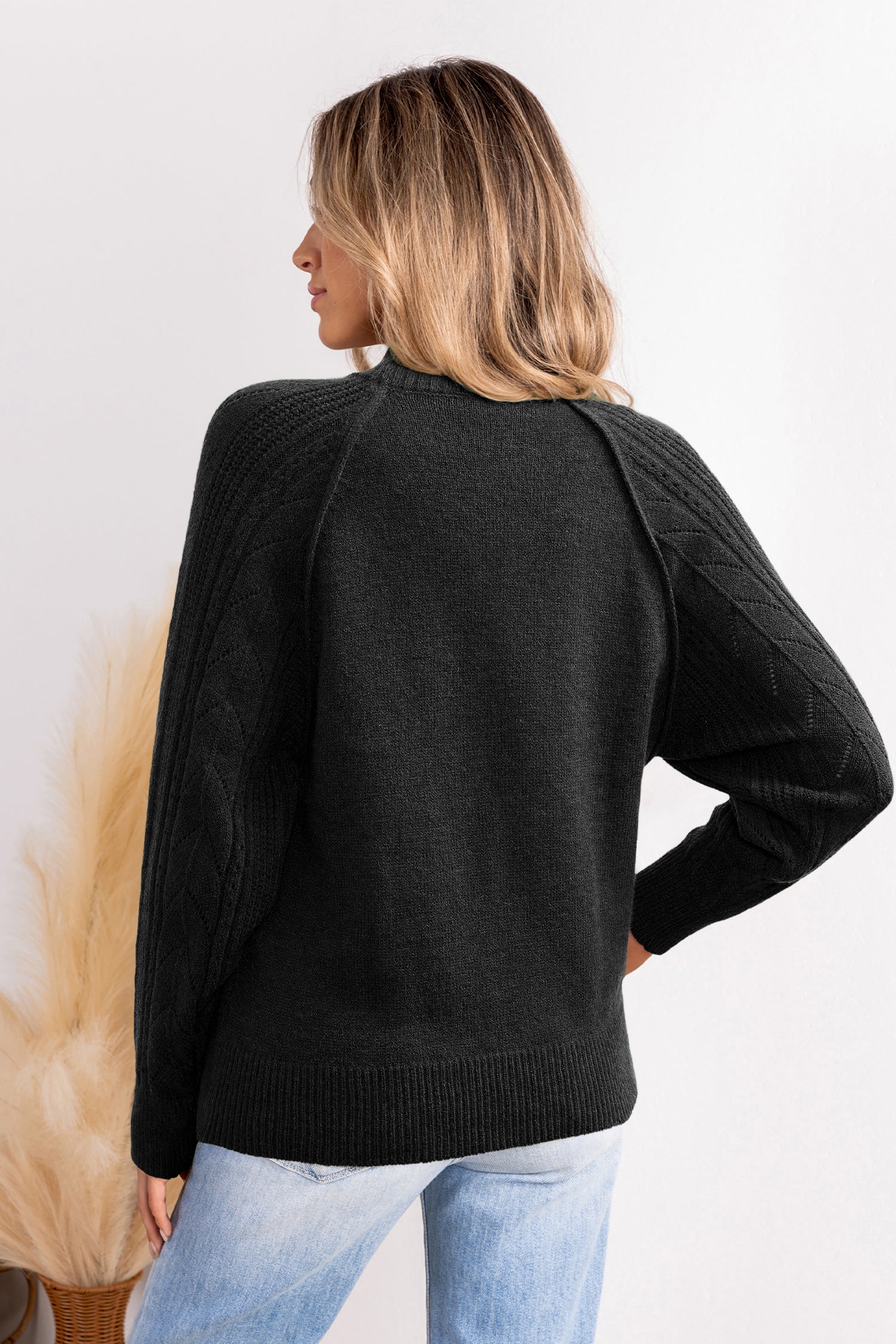 Schwarzer Rollkragen Pullover