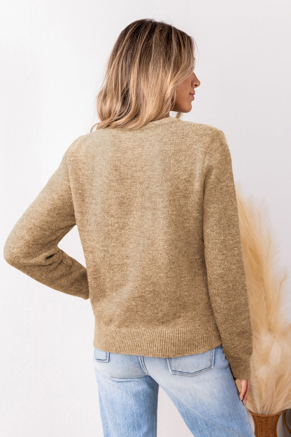 Braunes Rundhals Stricktop