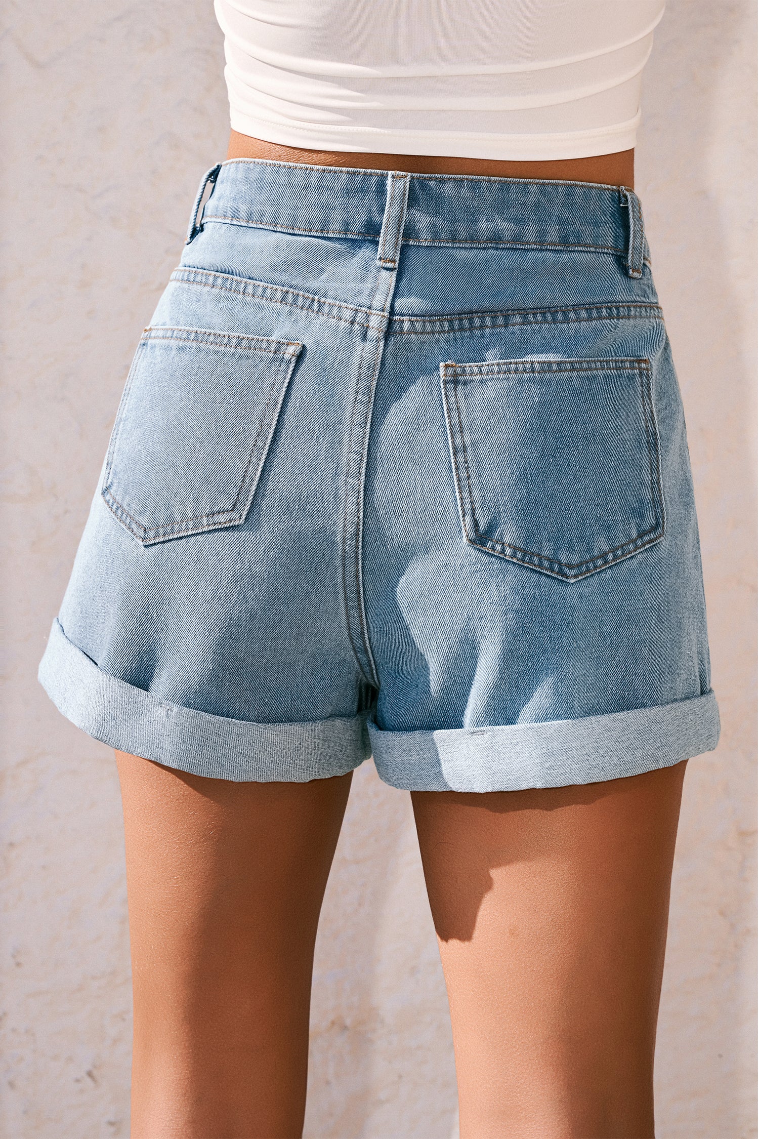Blaue Denim-Jeansshorts
