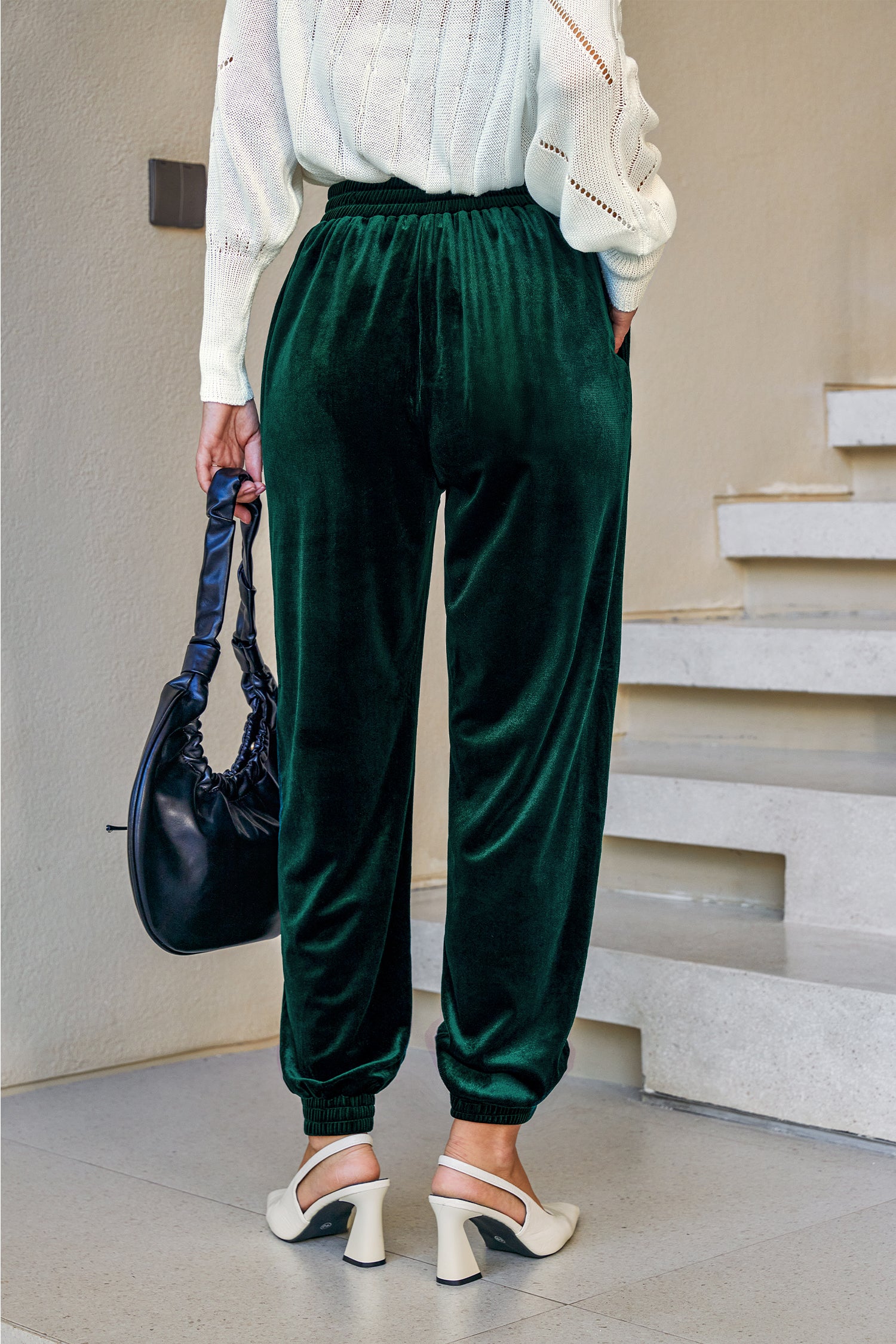 Grüne Elastischer Bund Hose