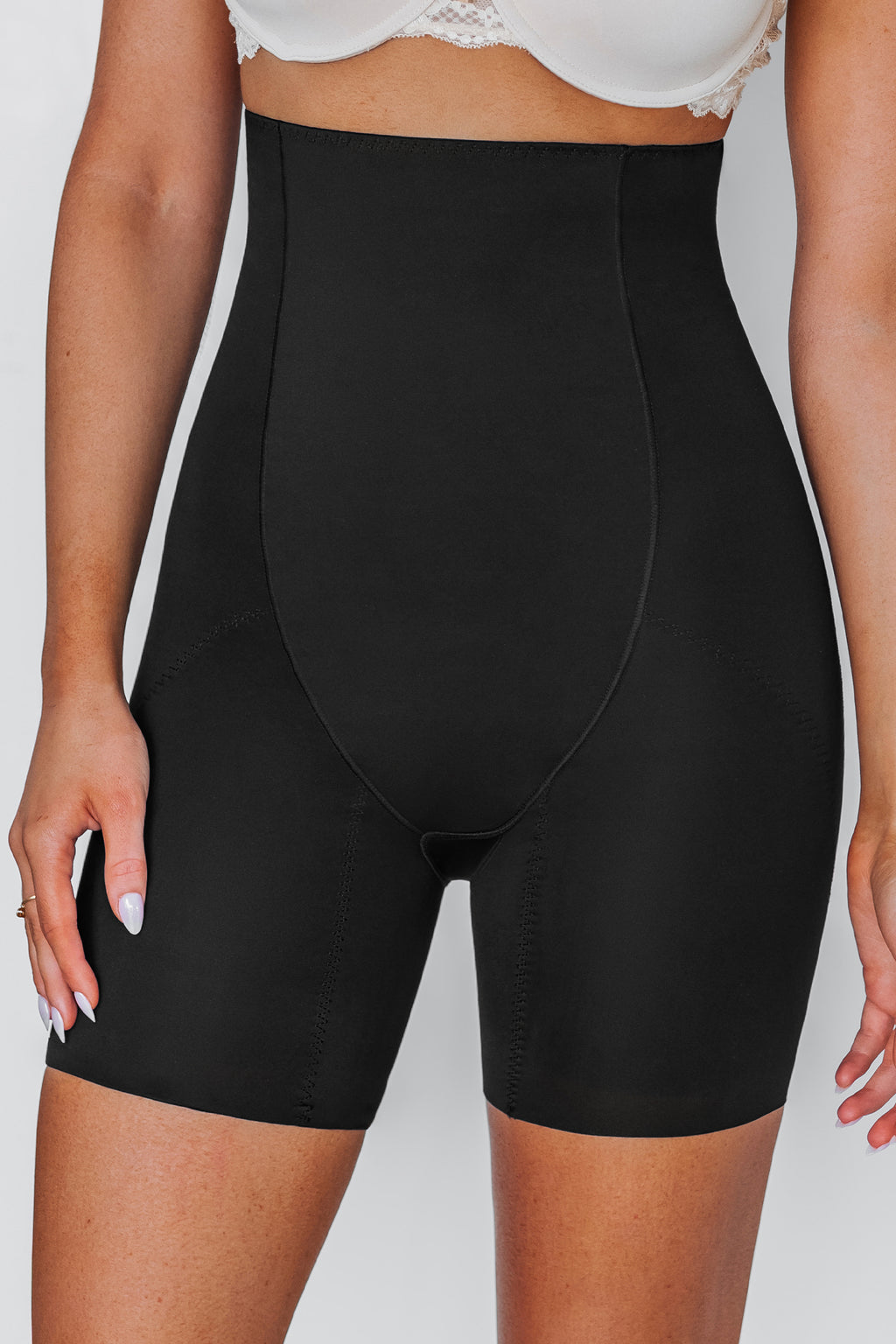 Schwarze High-Waist Leichte Kompression Shapewear-Shorts