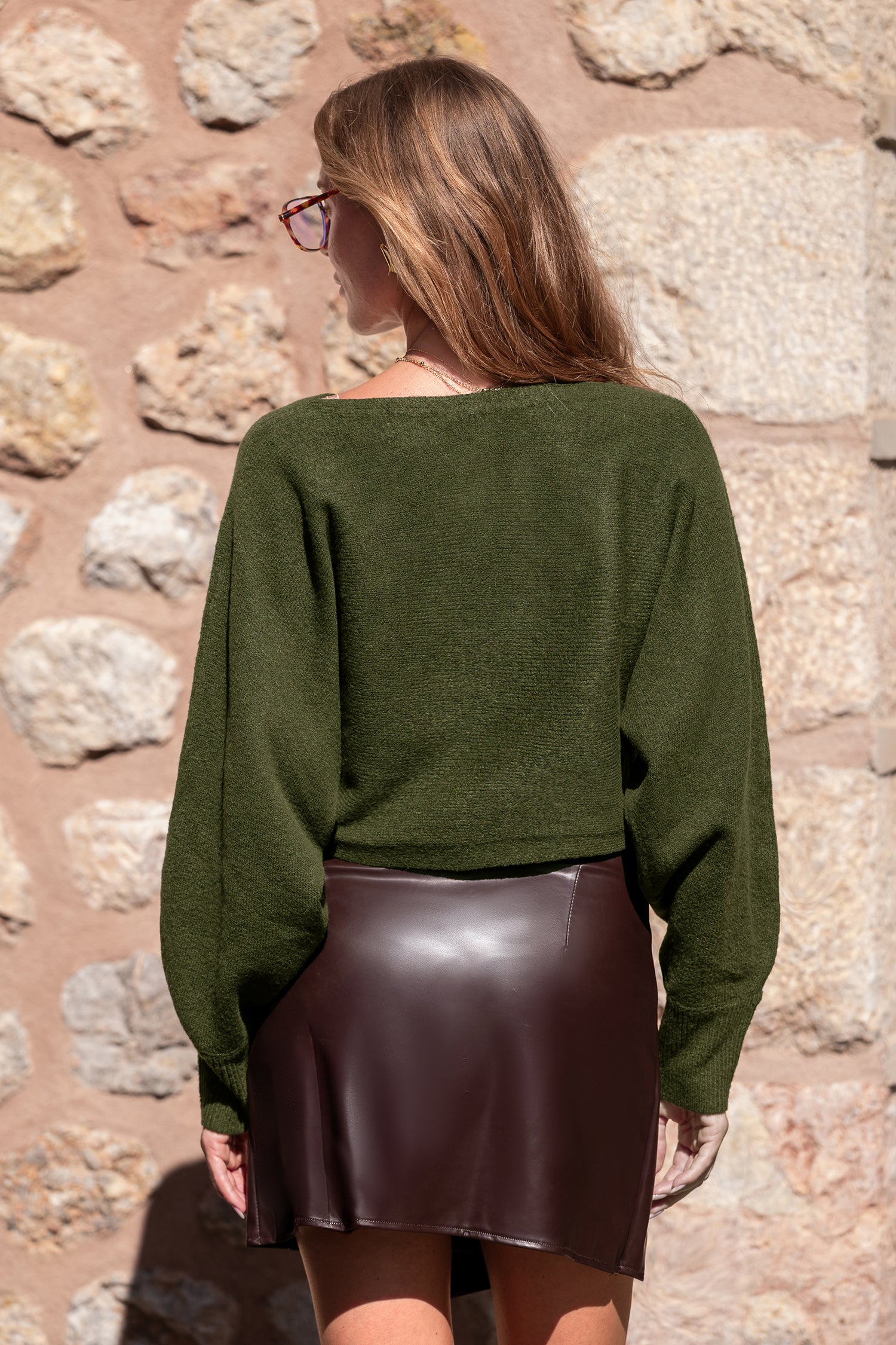 Grüner Kurzer Pullover