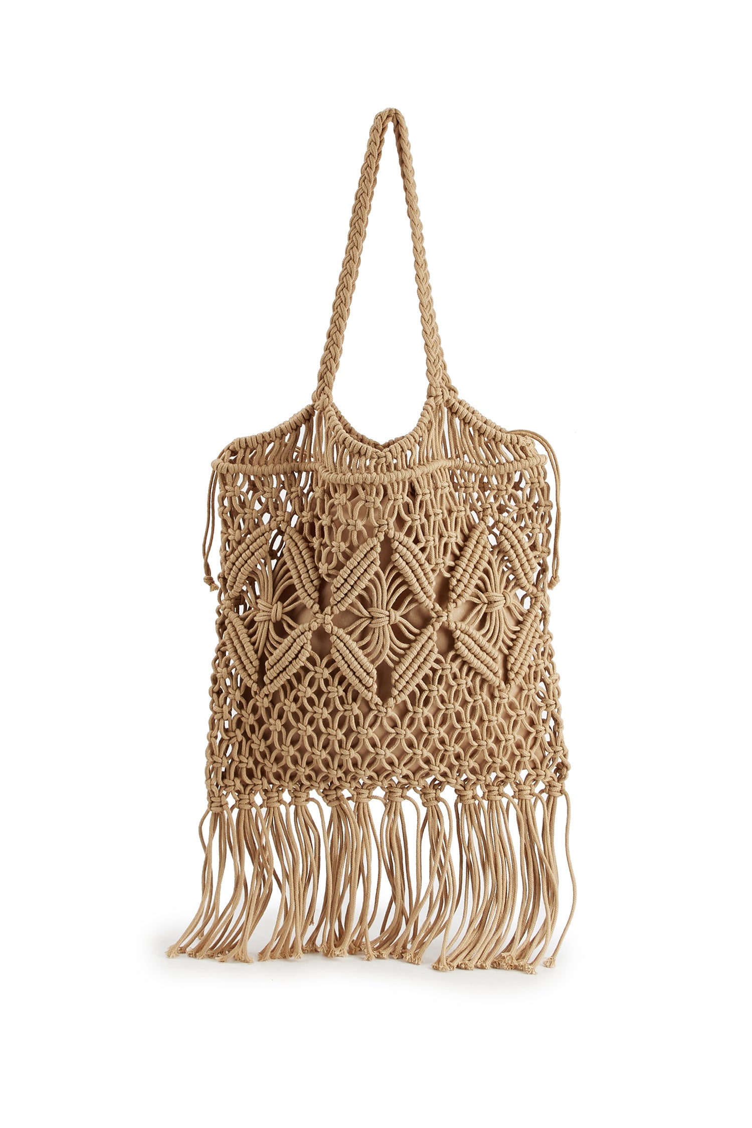 Strandtasche aus Stroh mit Fransen