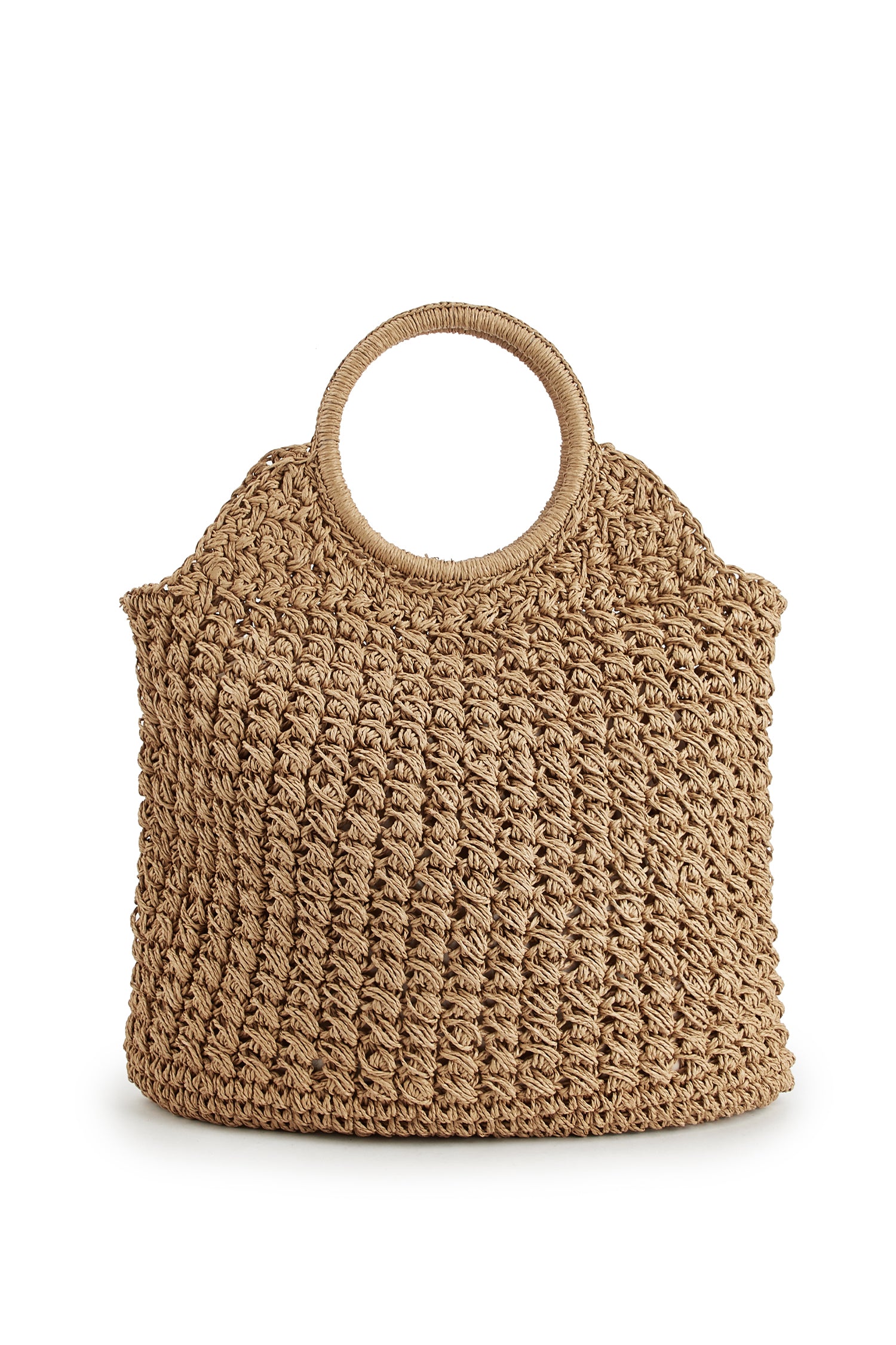 Strandtasche aus Stroh in Khaki