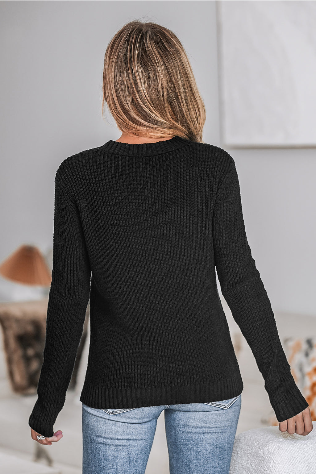 Onyx Rib Cutout Pullover